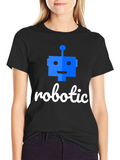 Robotic T-Shirt - Black Cotton Blend Tee