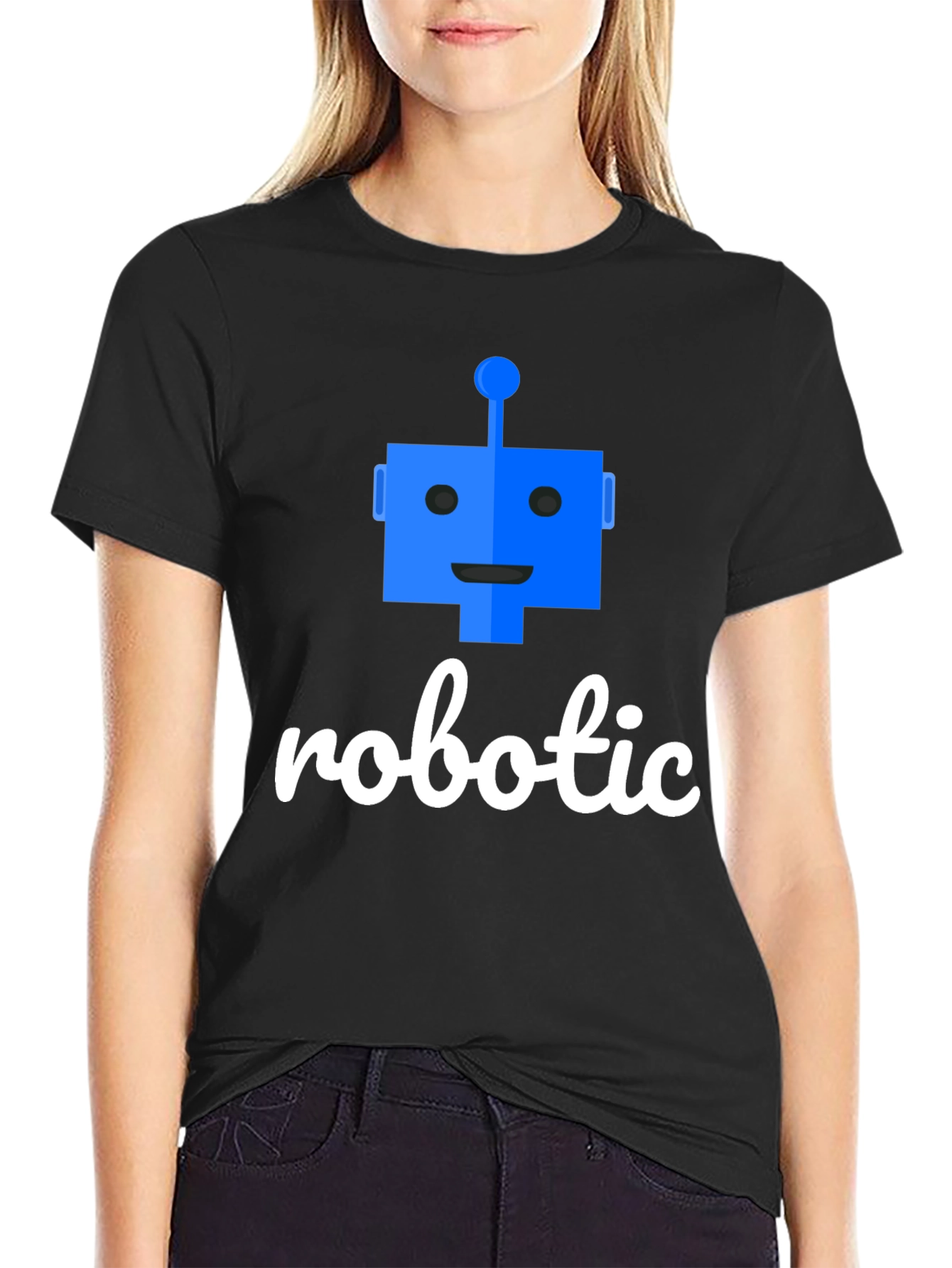 Robotic T-Shirt - Black Cotton Blend Tee