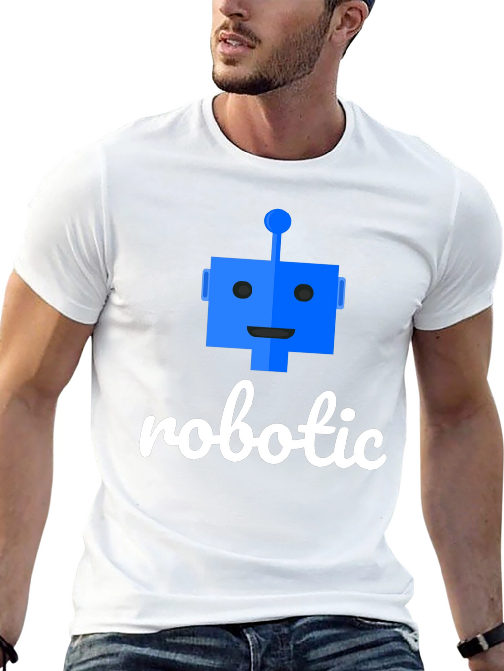 Robotic T-Shirt - Black Cotton Blend Tee