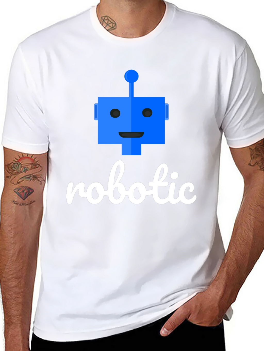 Robotic T-Shirt - Black Cotton Blend Tee