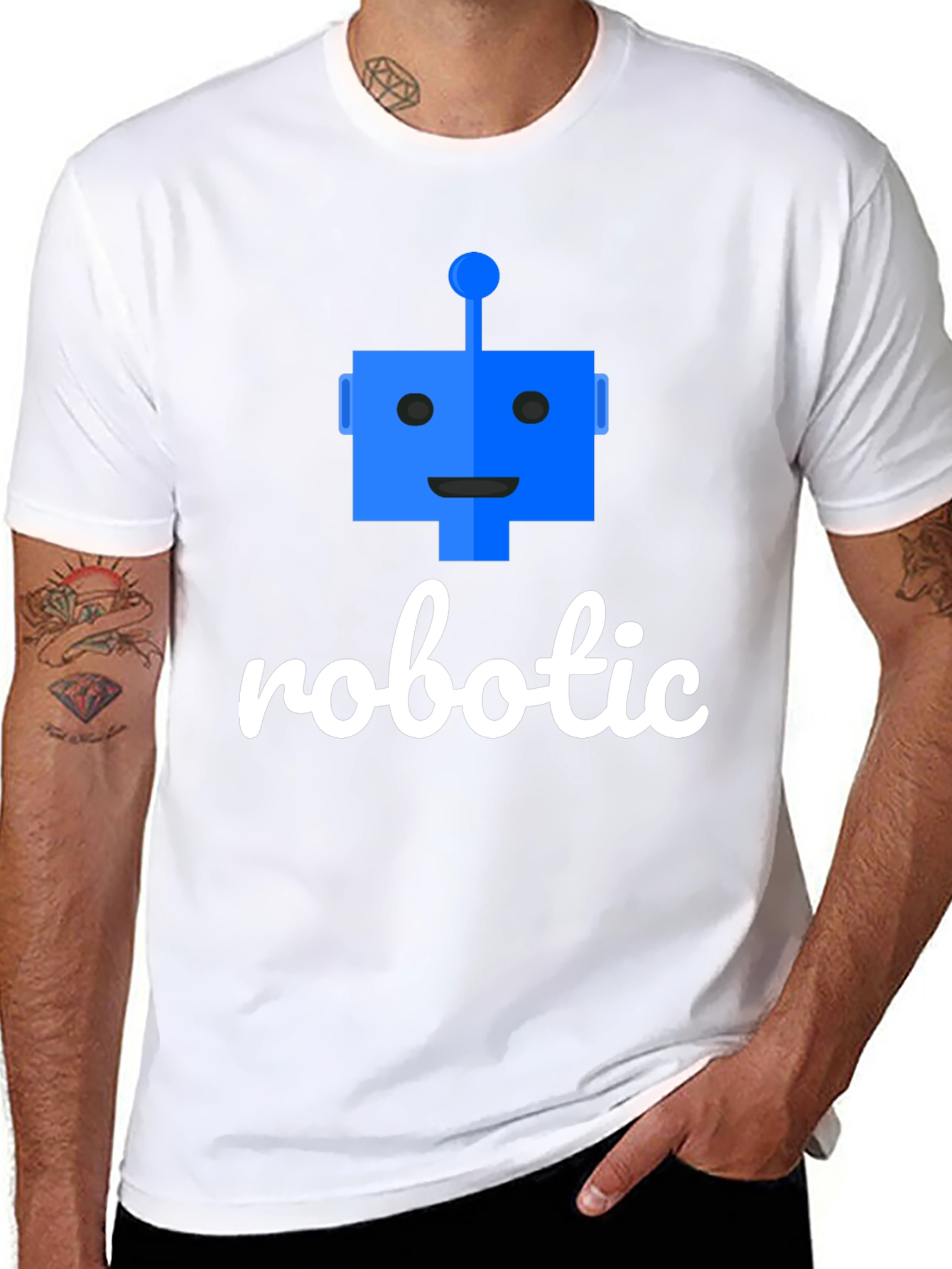 Robotic T-Shirt - Black Cotton Blend Tee