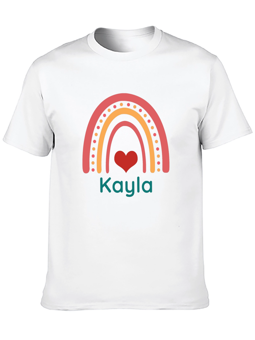 Kayla Rainbow Heart Graphic Tee - Trendy Casual Shirt