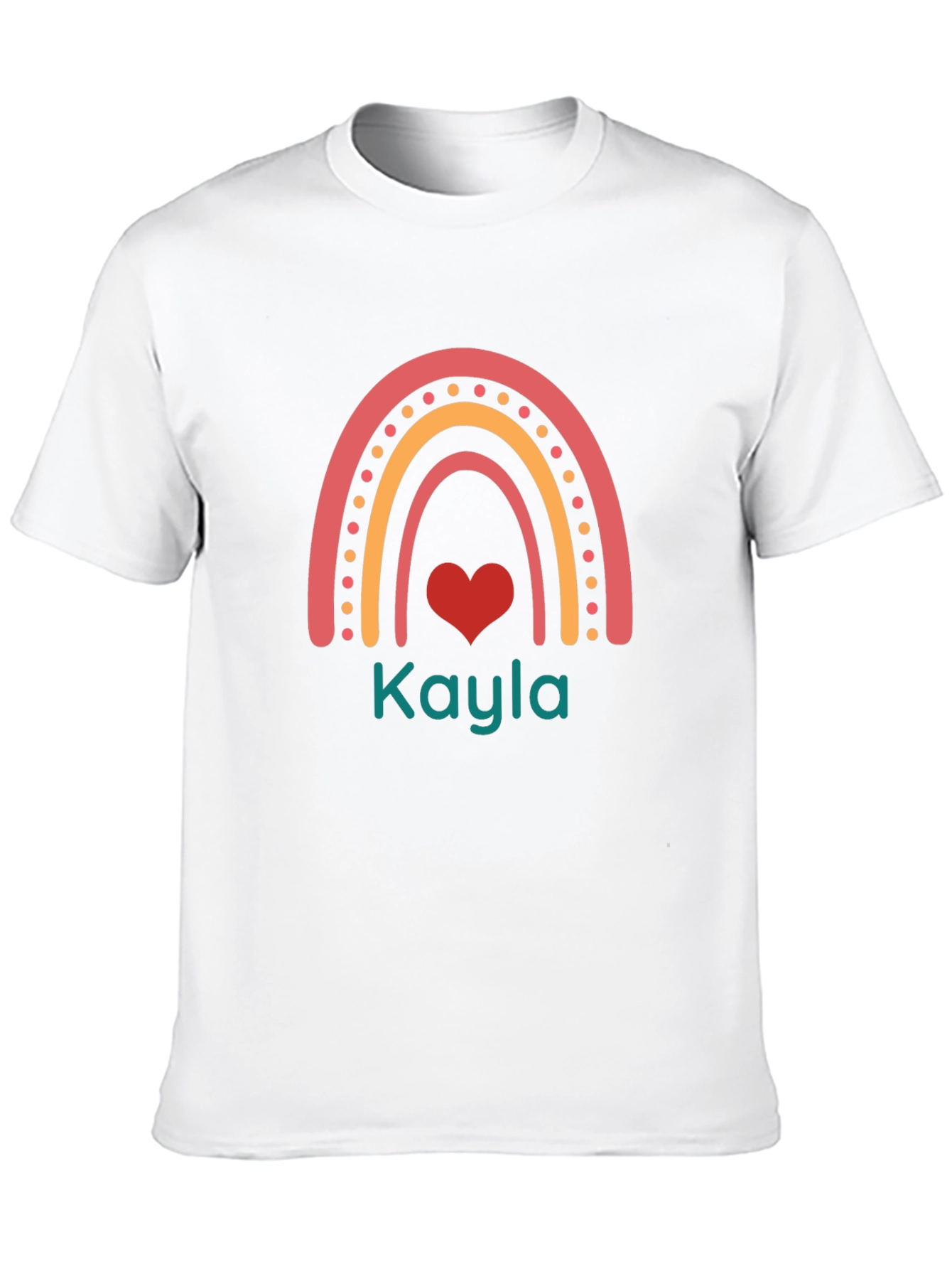 Kayla Rainbow Heart Graphic Tee - Trendy Casual Shirt