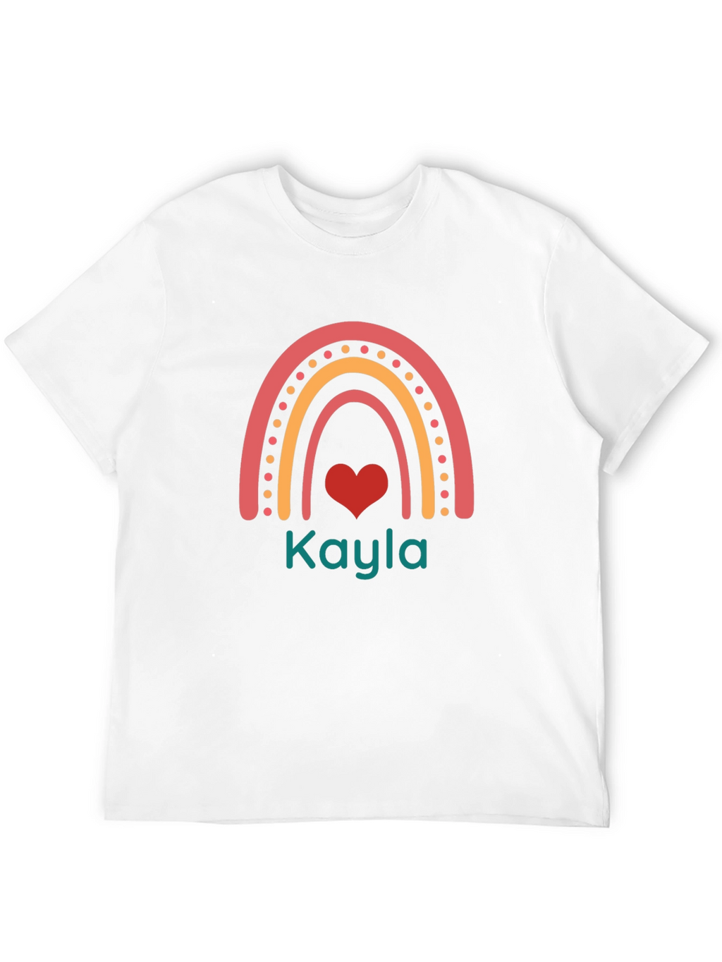Kayla Rainbow Heart Graphic Tee - Trendy Casual Shirt