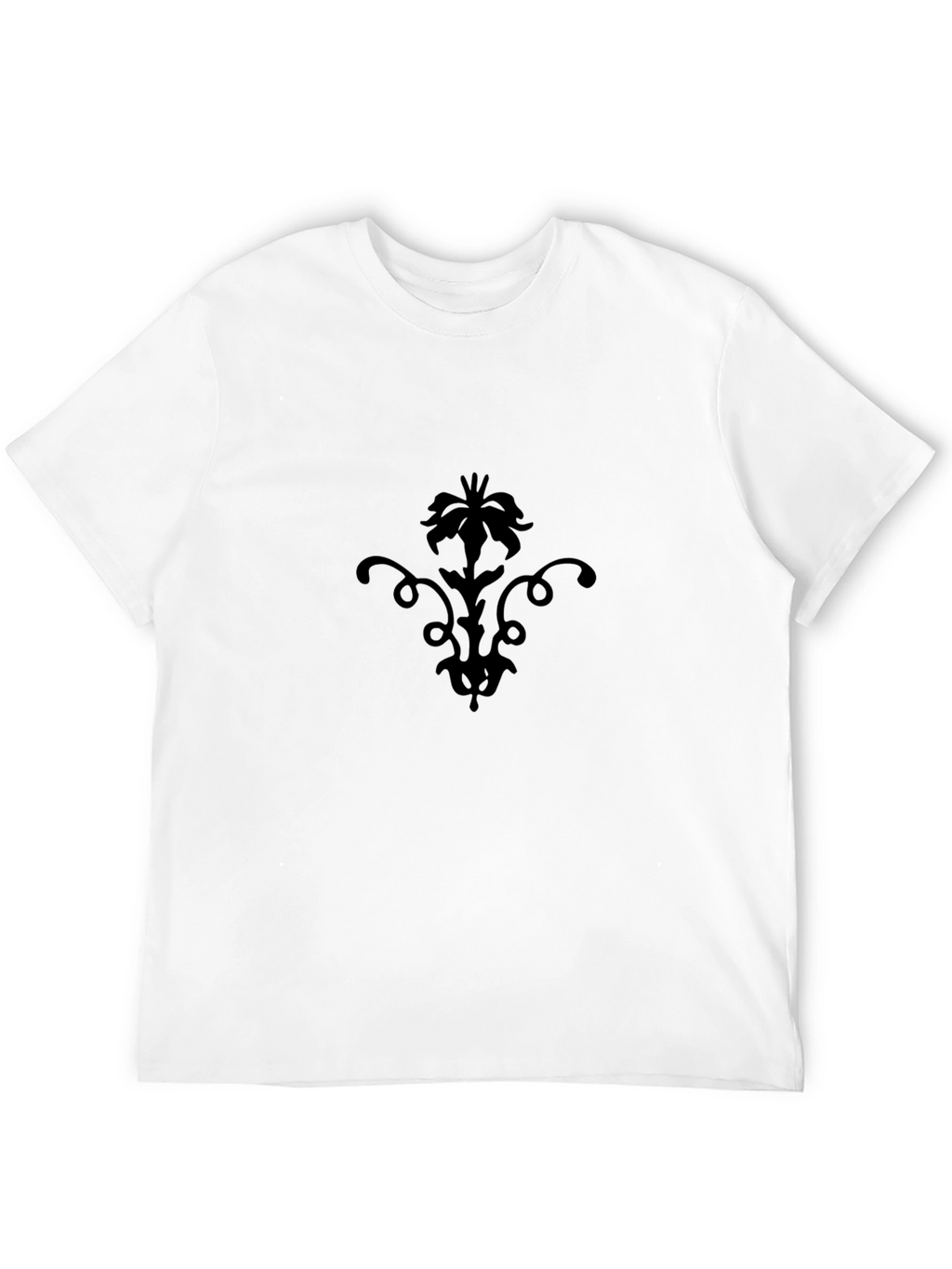 Elegant Black T-Shirt with Floral Design