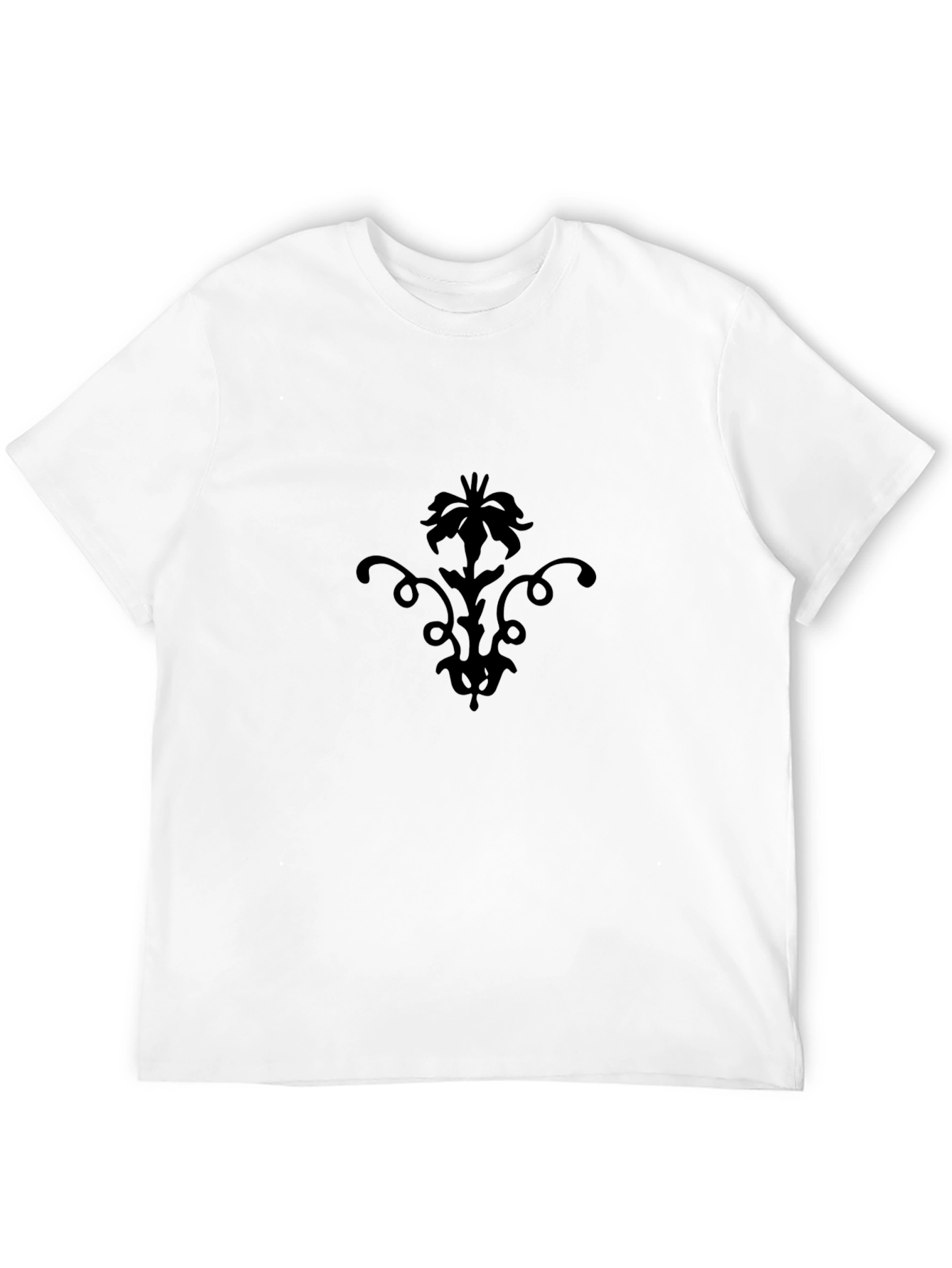 Elegant Black T-Shirt with Floral Design