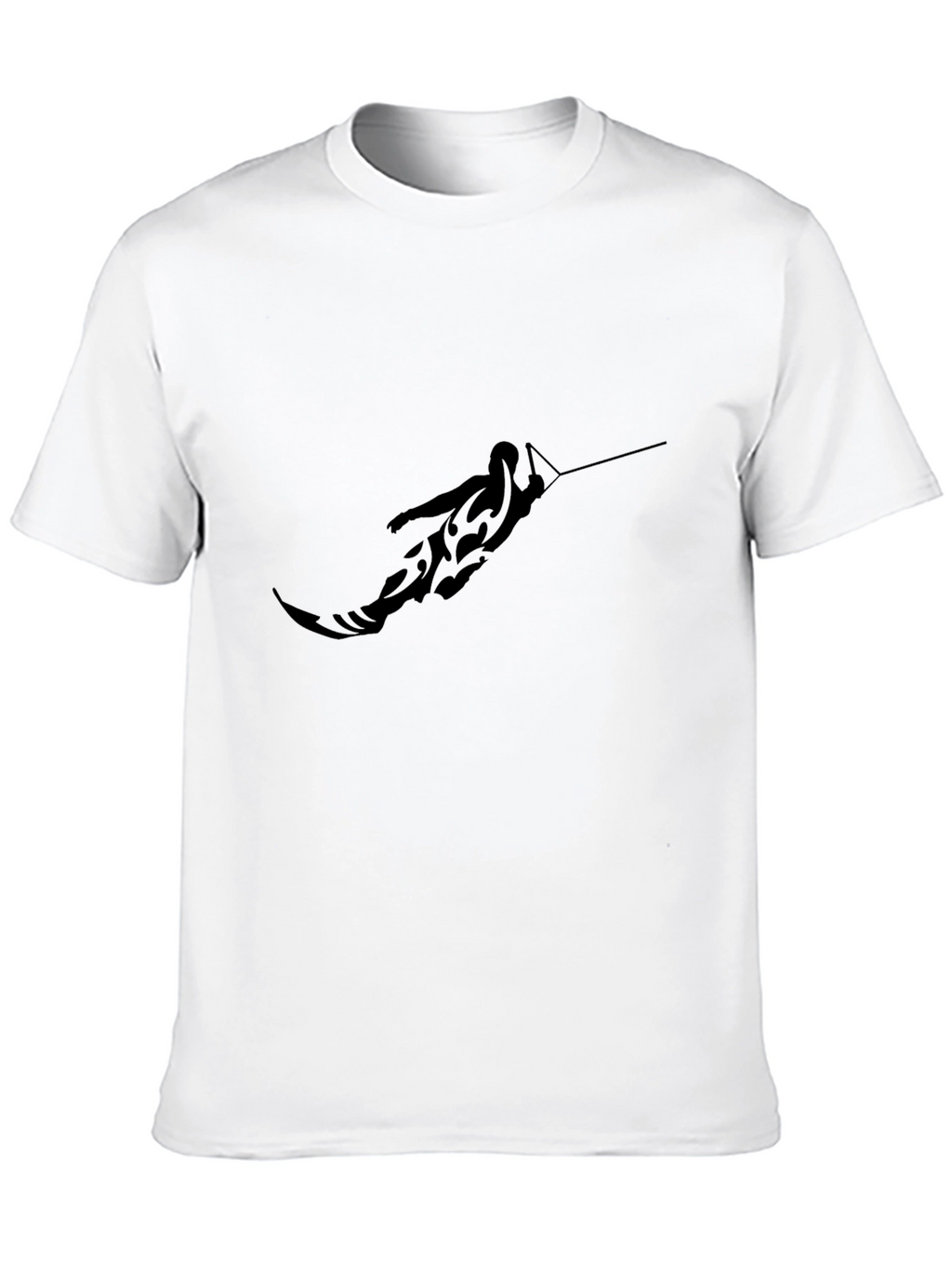 Black Graphic Tee - Waterskier Tattoo Design
