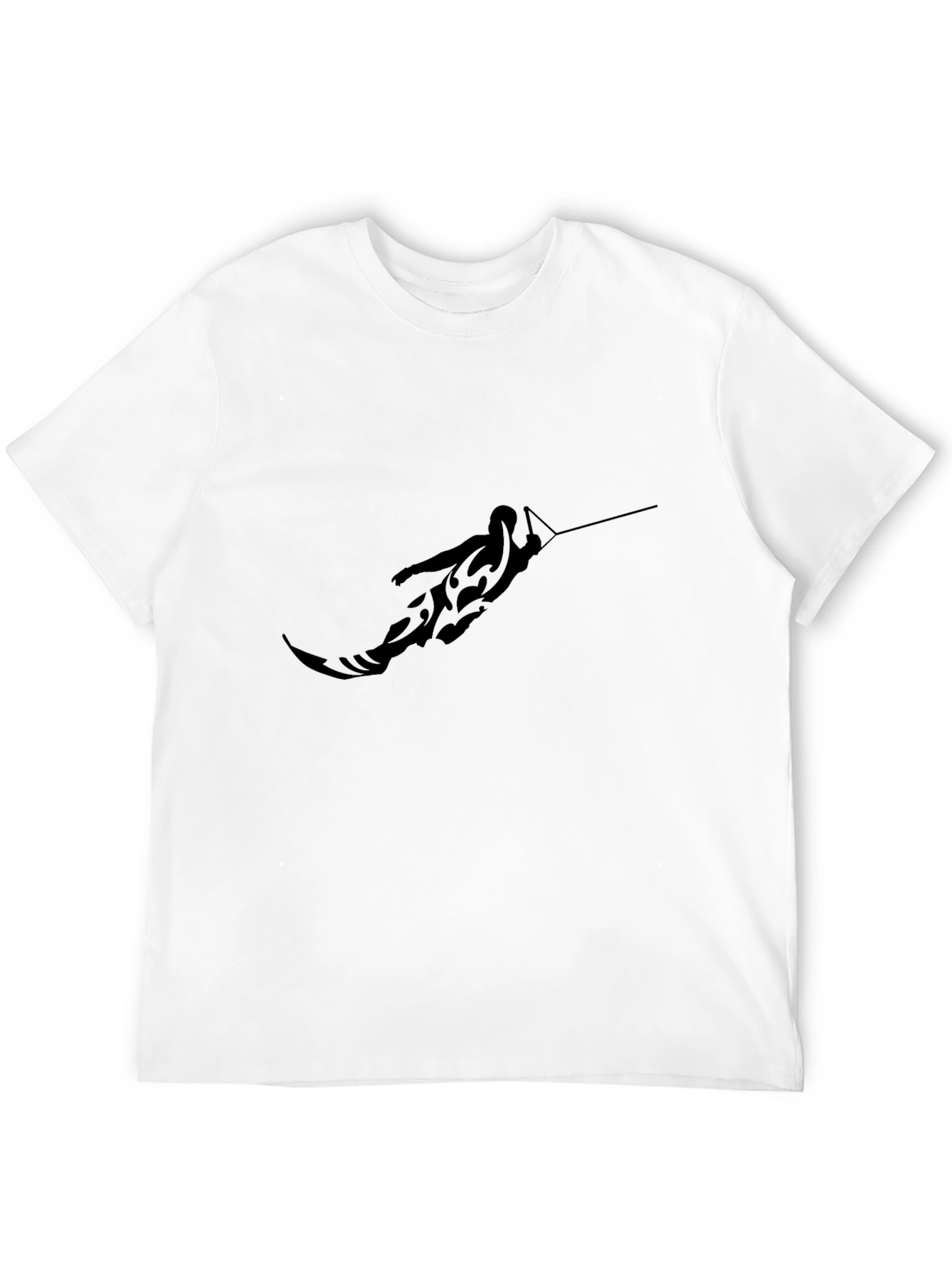 Black Graphic Tee - Waterskier Tattoo Design