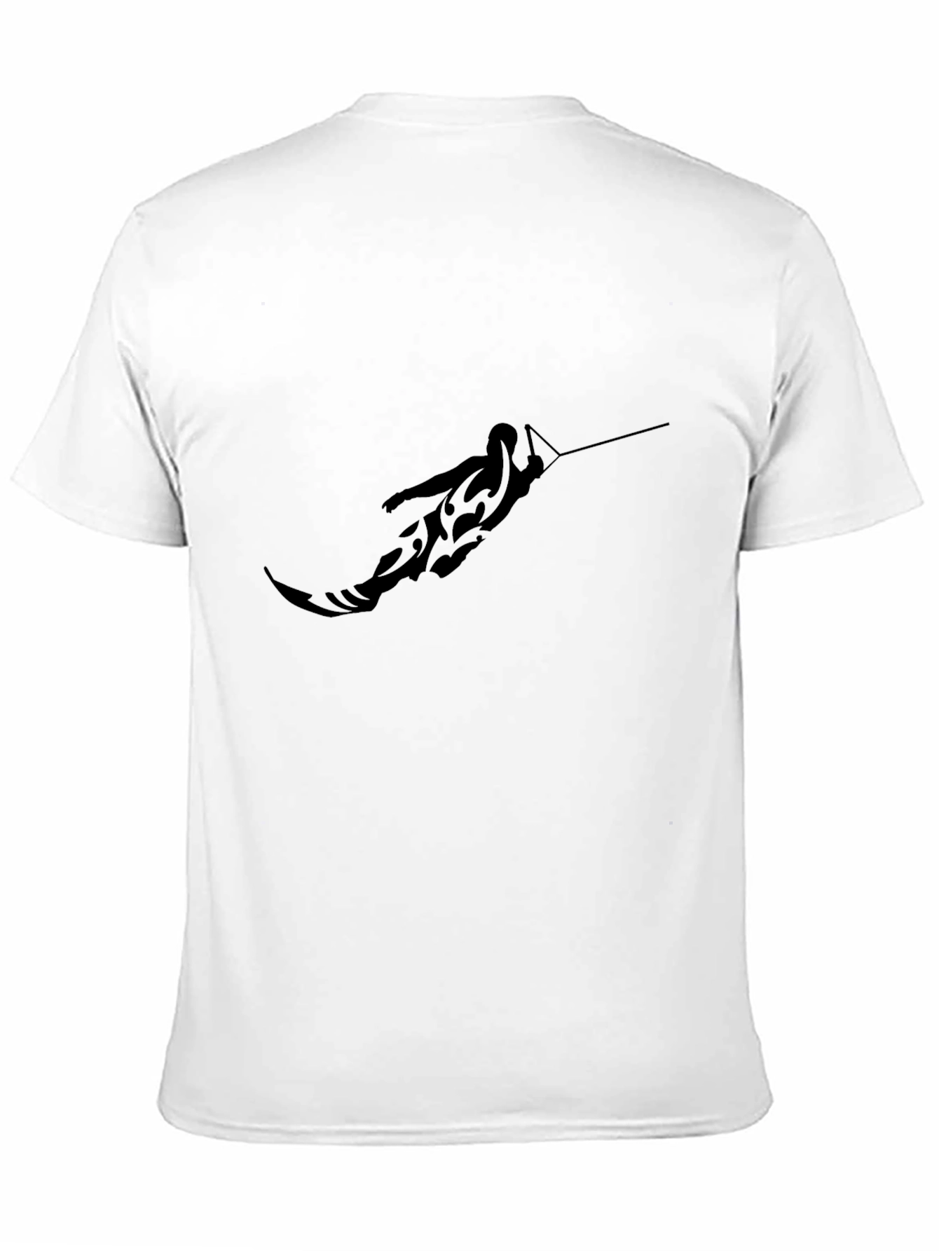 Black Graphic Tee - Waterskier Tattoo Design