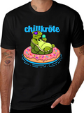 Chillkröte T-Shirt: Relaxing Turtle on Donut