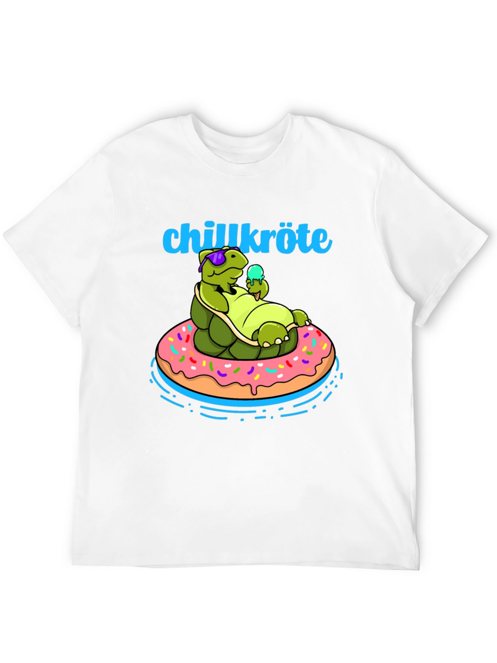 Chillkröte T-Shirt: Relaxing Turtle on Donut