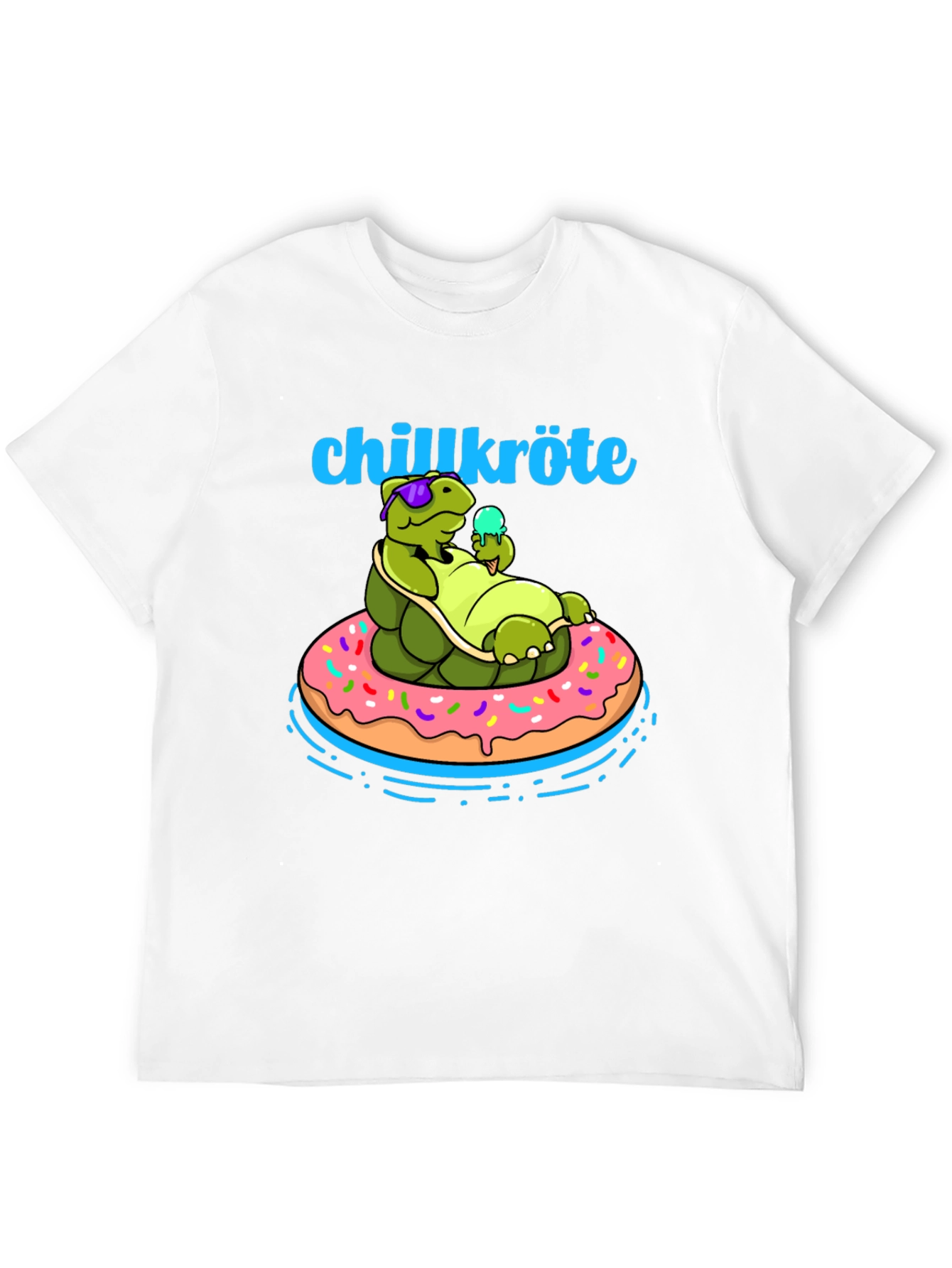 Chillkröte T-Shirt: Relaxing Turtle on Donut