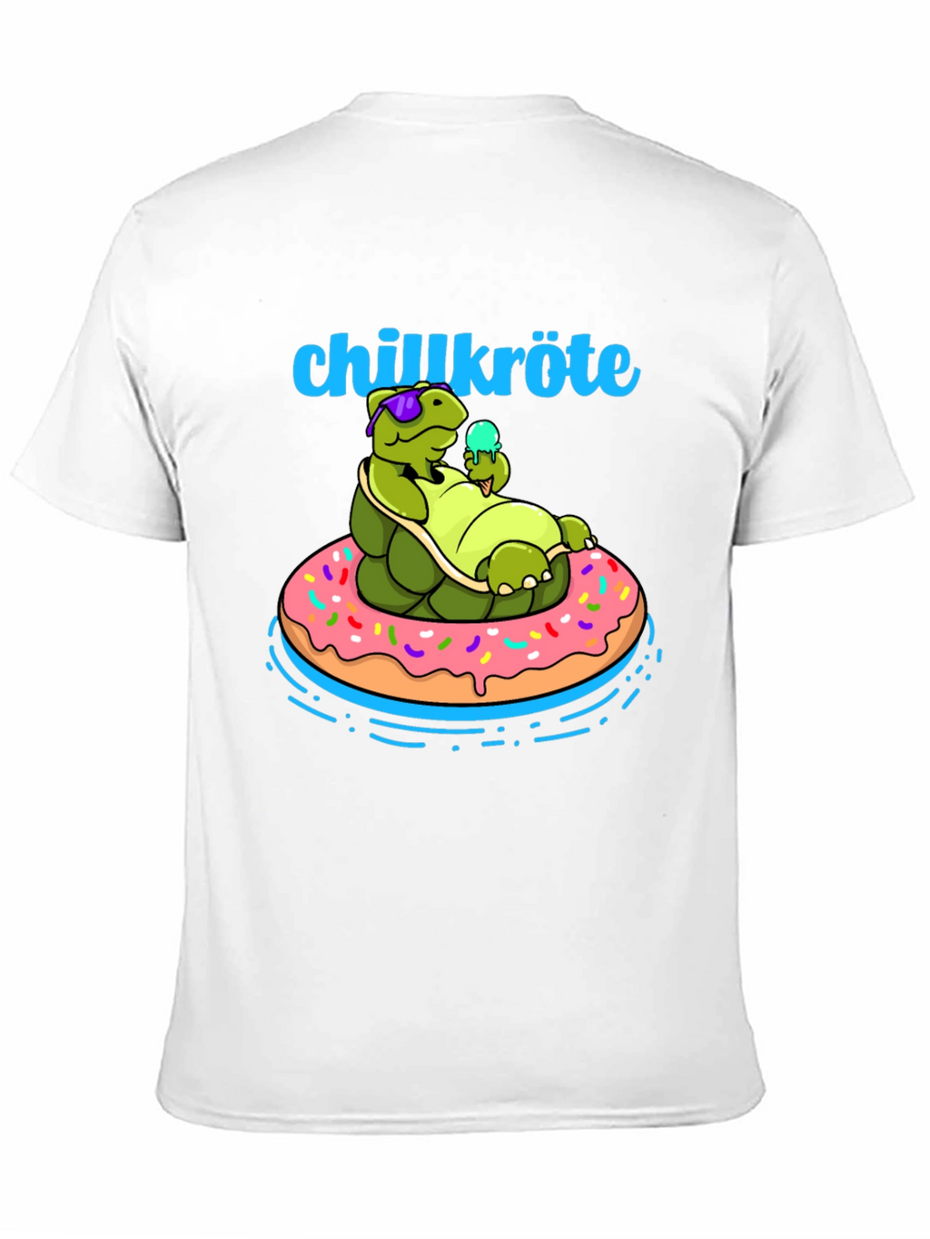 Chillkröte T-Shirt: Relaxing Turtle on Donut