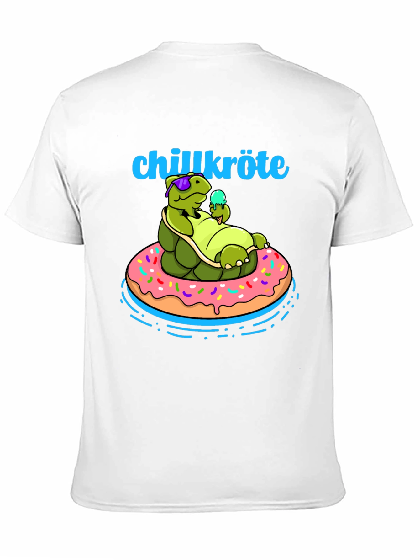 Chillkröte T-Shirt: Relaxing Turtle on Donut