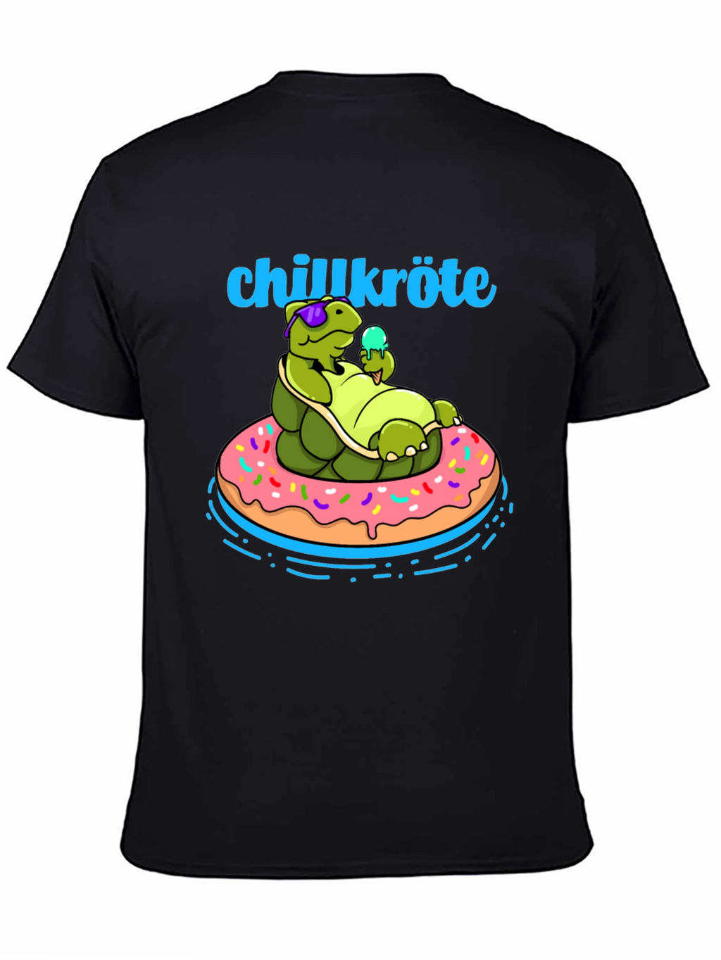 Chillkröte T-Shirt: Relaxing Turtle on Donut