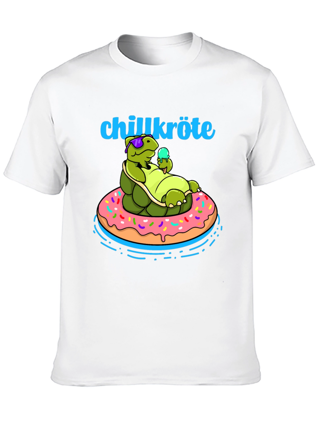 Chillkröte T-Shirt: Relaxing Turtle on Donut