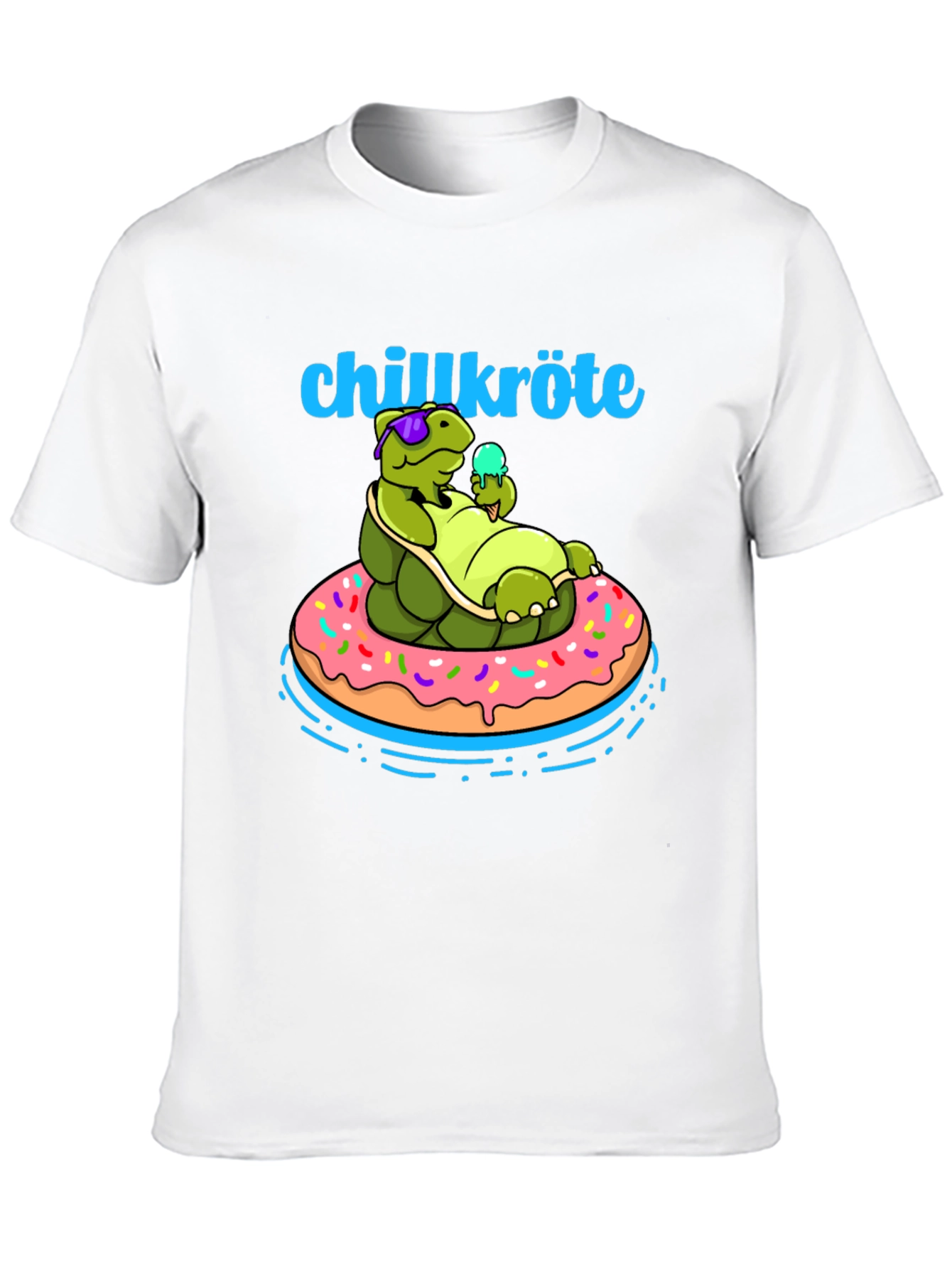 Chillkröte T-Shirt: Relaxing Turtle on Donut