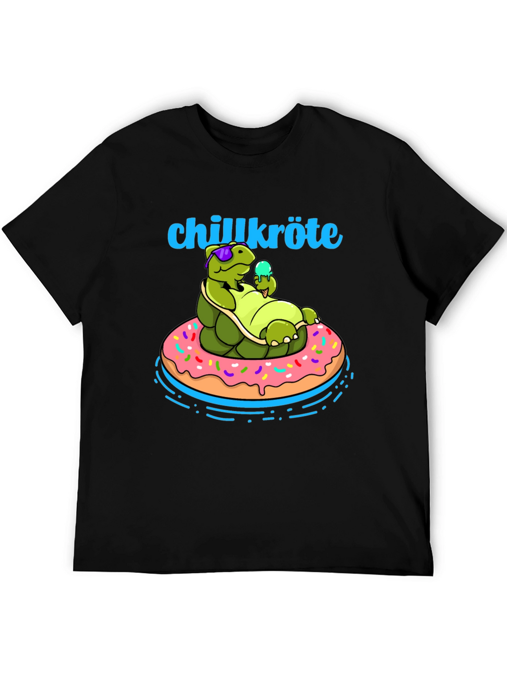 Chillkröte T-Shirt: Relaxing Turtle on Donut