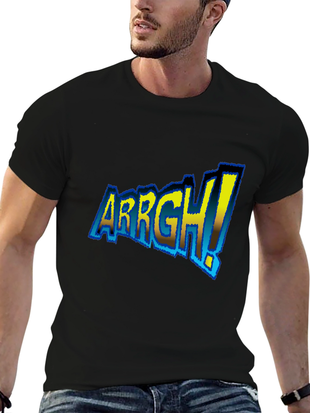 ARRGH! Graphic Tee - Black Cotton T-Shirt