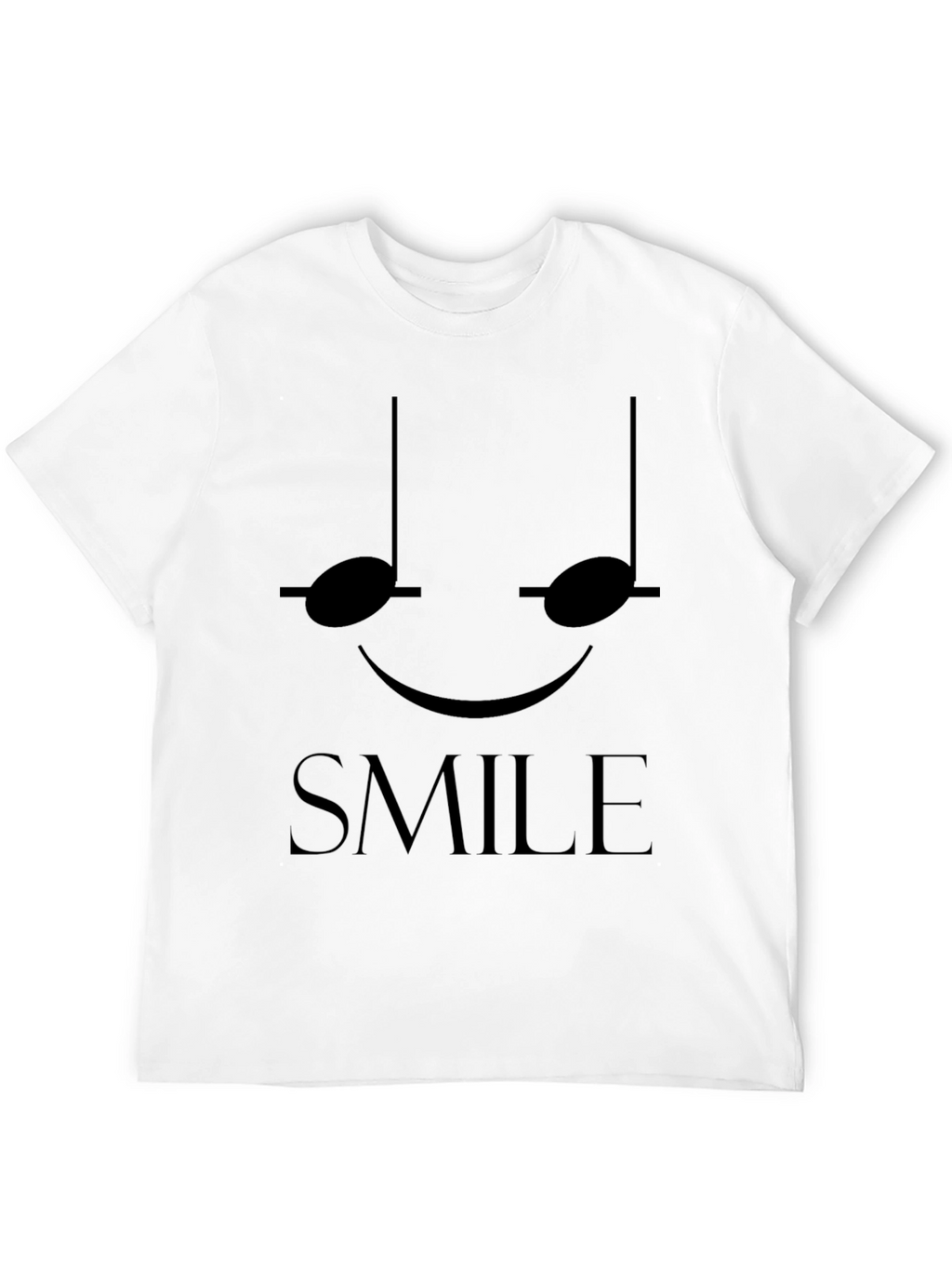 Smile Musical Note Graphic Tee - Black