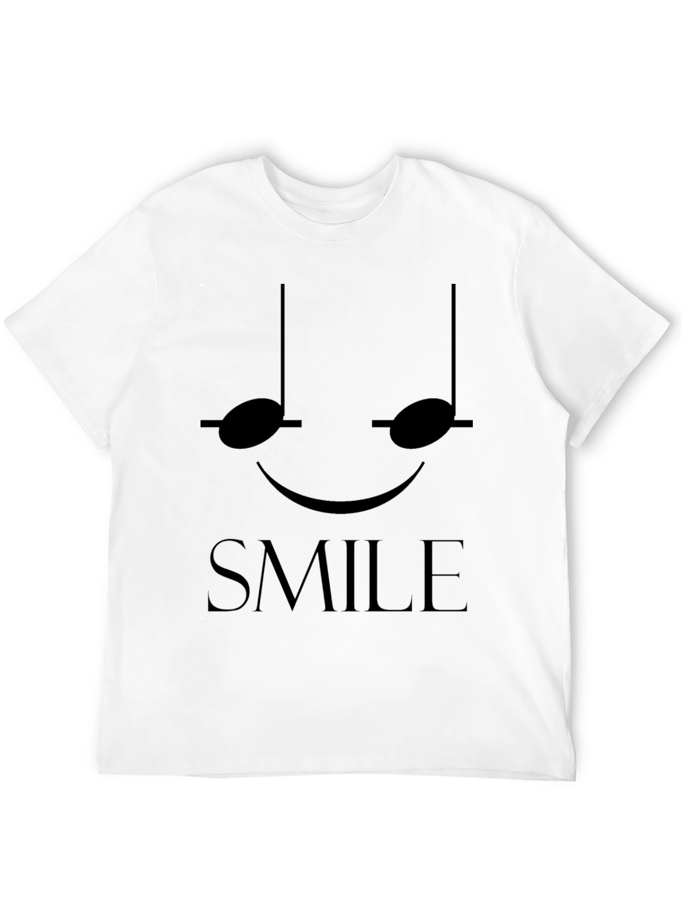 Smile Musical Note Graphic Tee - Black