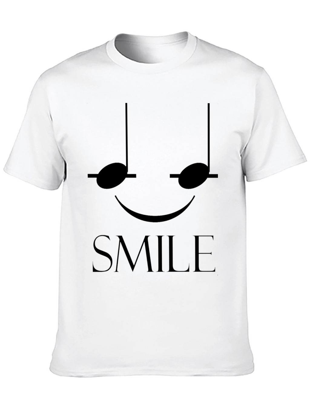 Smile Musical Note Graphic Tee - Black