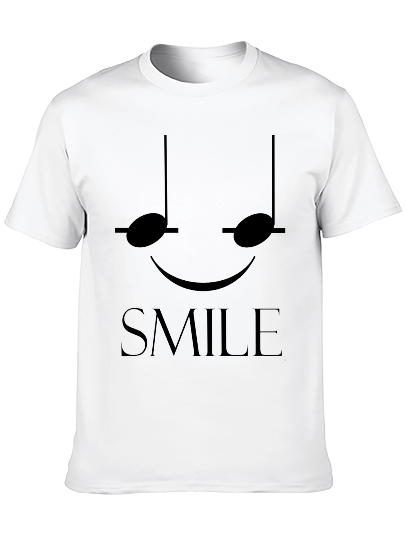 Smile Musical Note Graphic Tee - Black