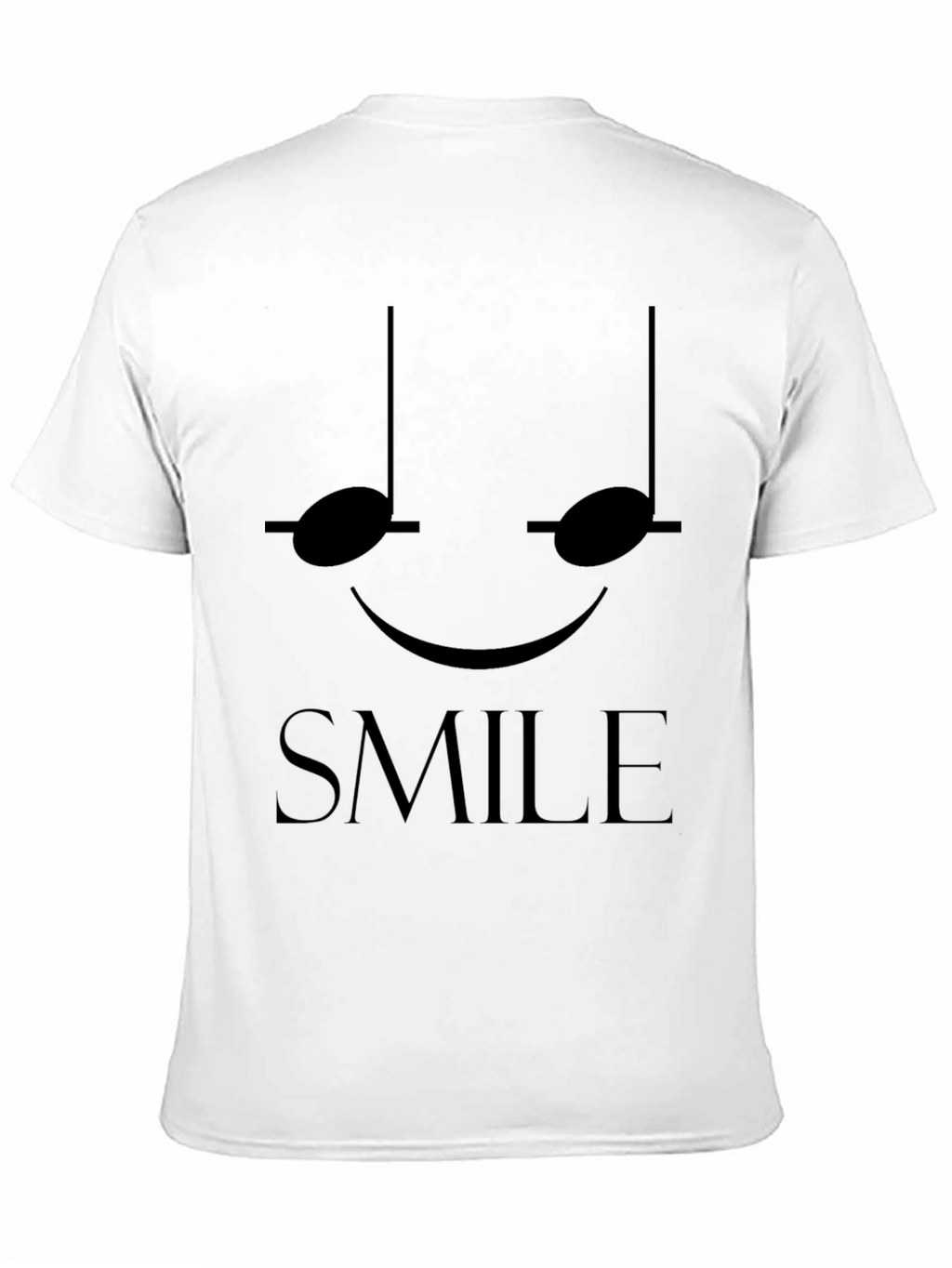 Smile Musical Note Graphic Tee - Black