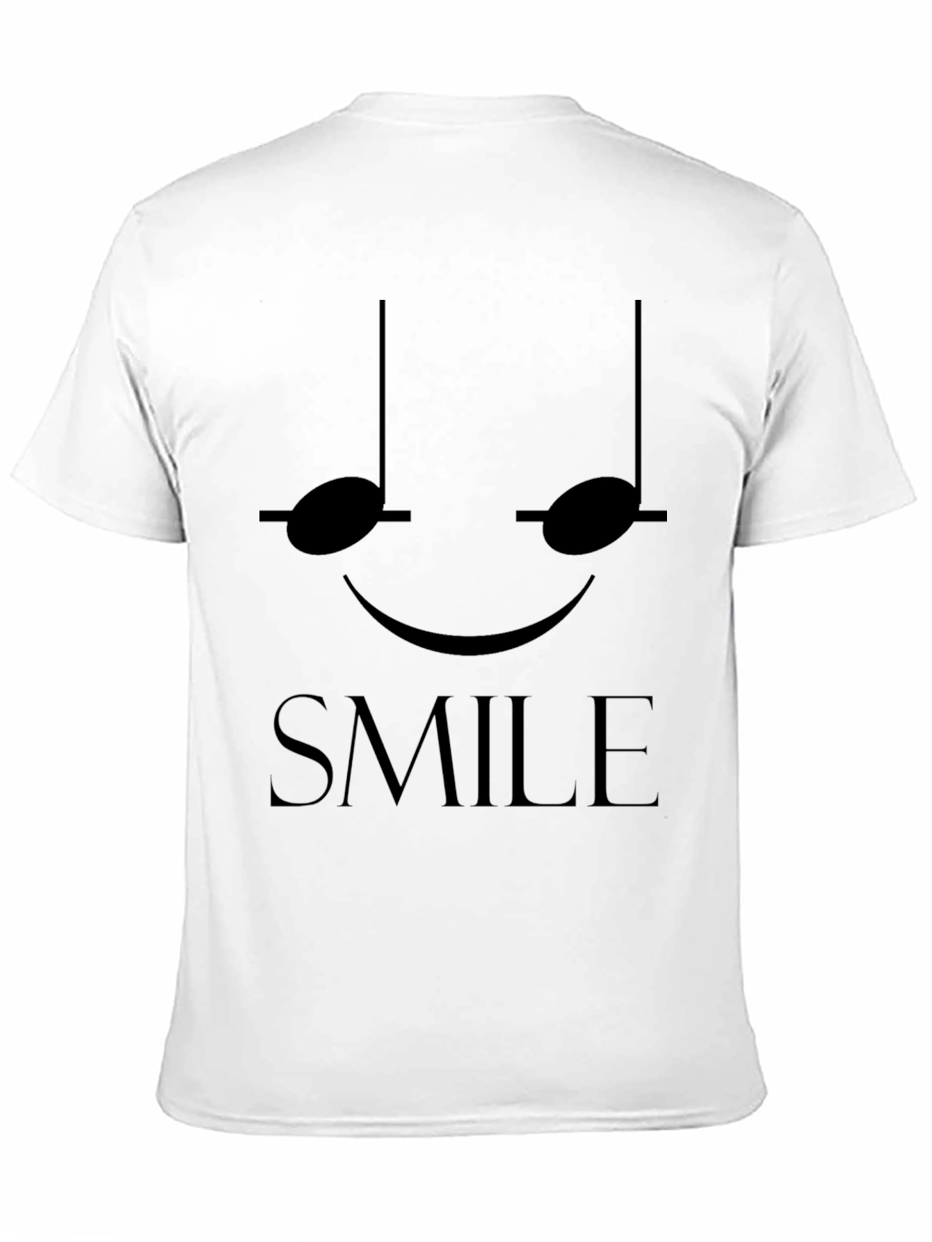 Smile Musical Note Graphic Tee - Black