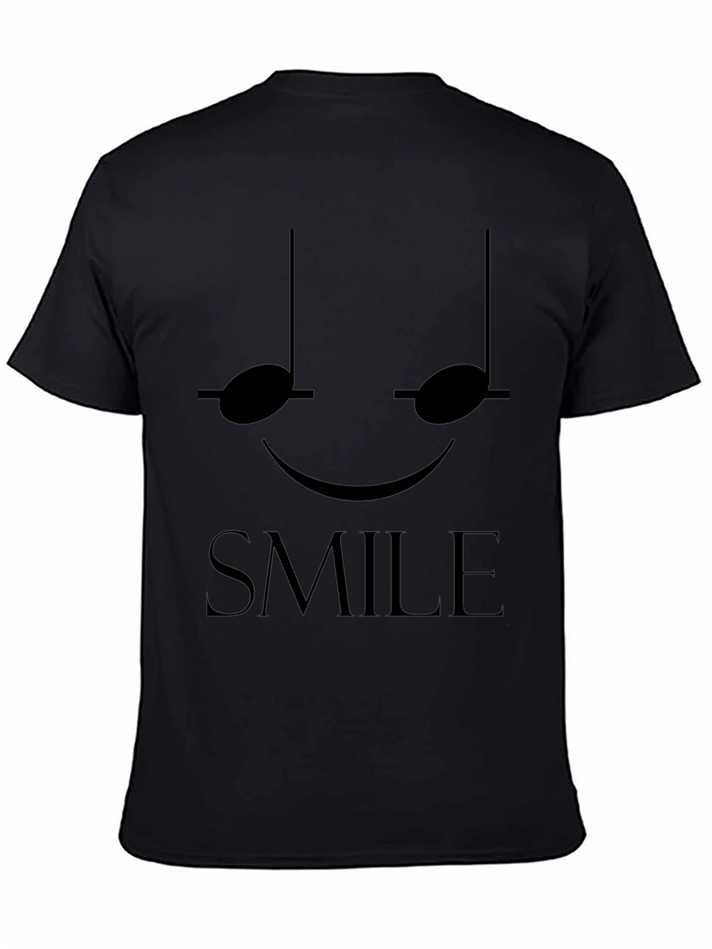 Smile Musical Note Graphic Tee - Black