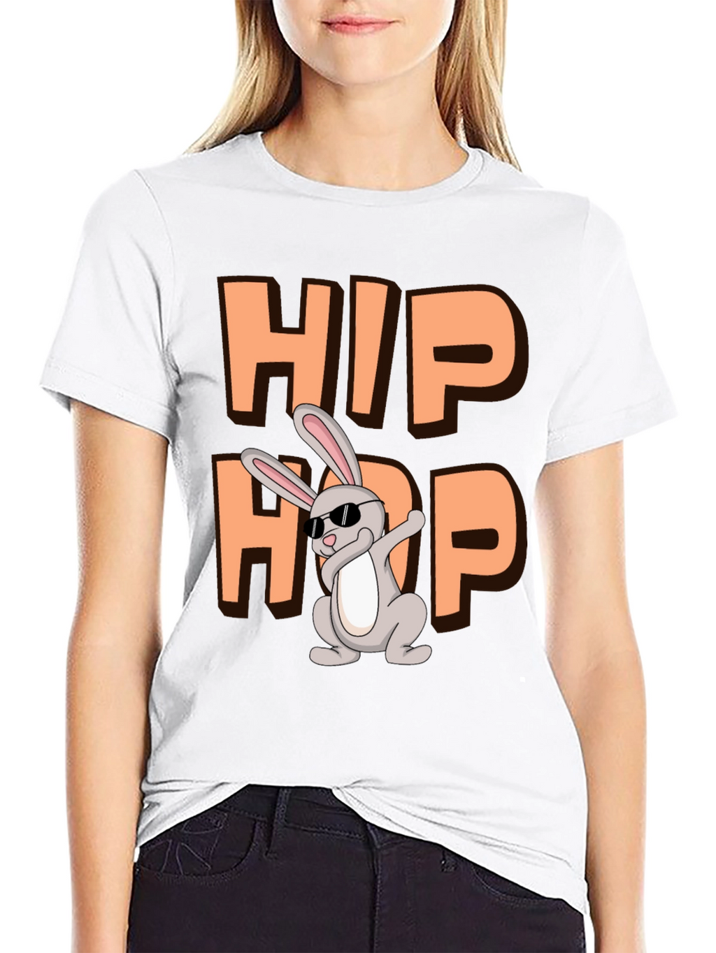 Hip Hop Bunny Graphic T-Shirt