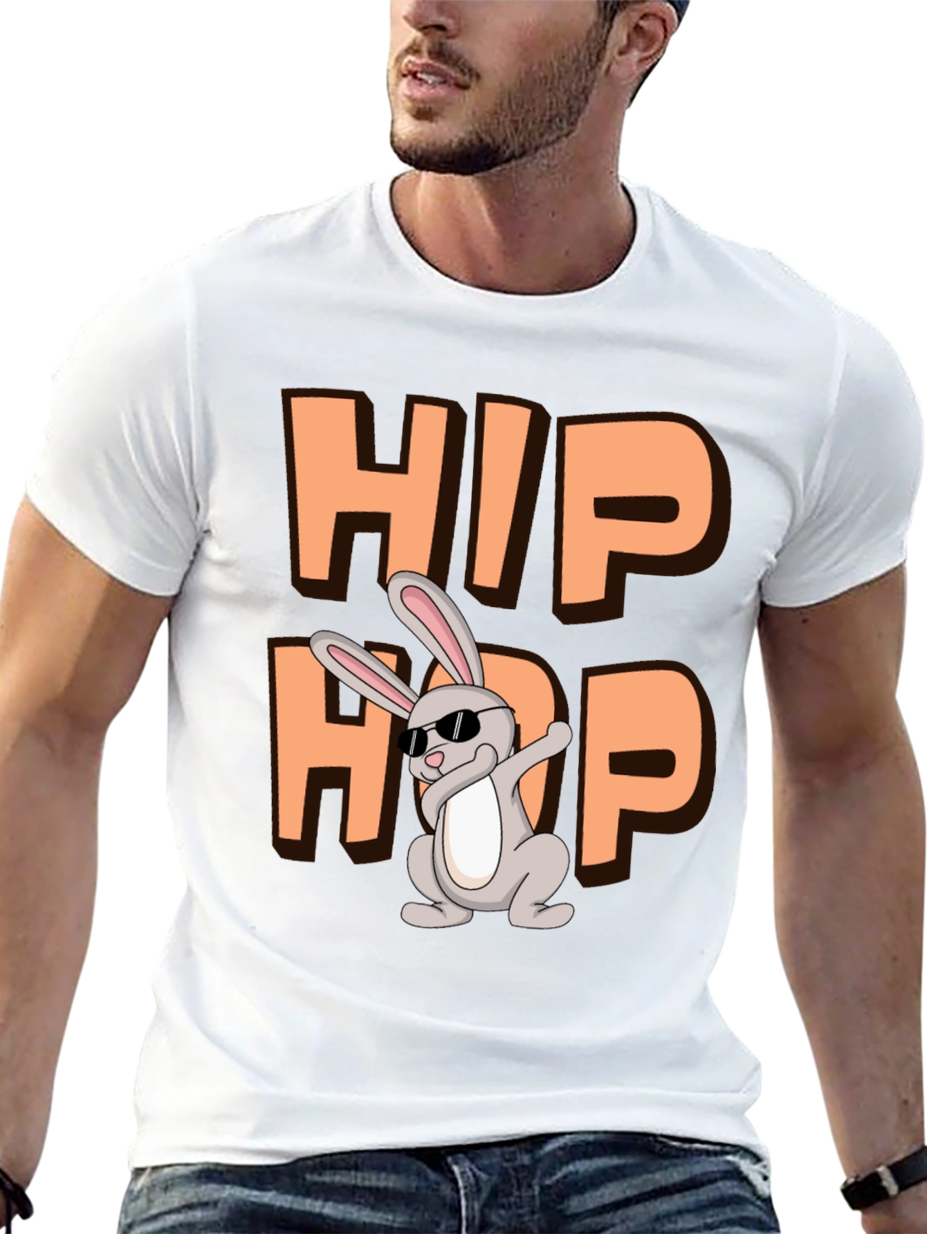Hip Hop Bunny Graphic T-Shirt