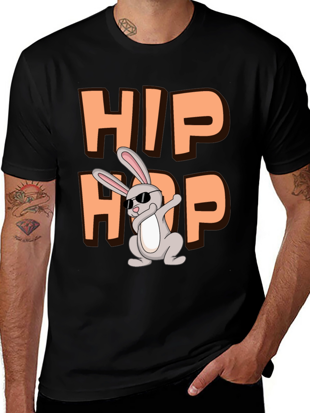 Hip Hop Bunny Graphic T-Shirt