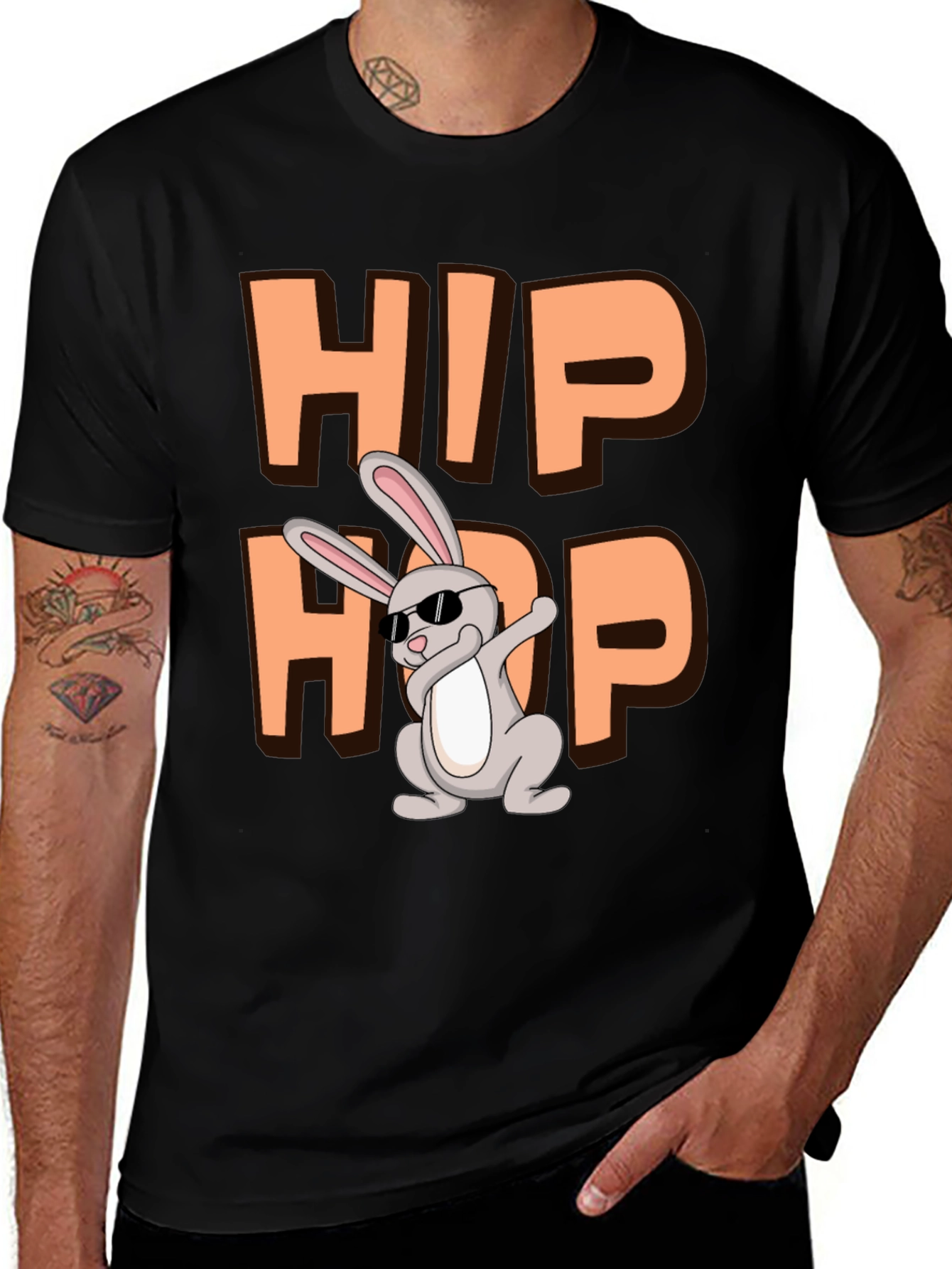 Hip Hop Bunny Graphic T-Shirt