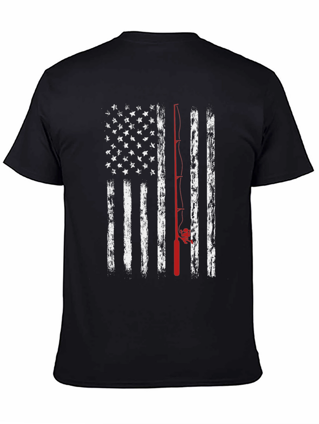 Fishing American Flag Graphic Tee
