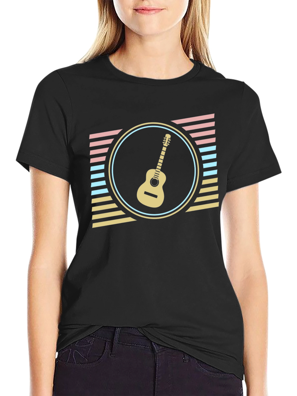 Retro Guitar T-Shirt - Music Lover Tee