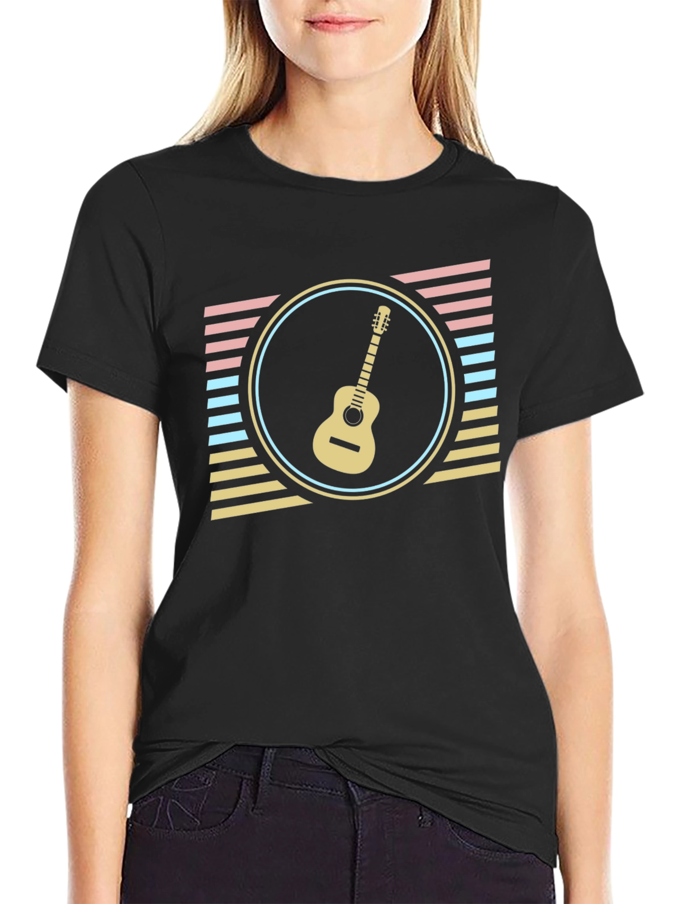 Retro Guitar T-Shirt - Music Lover Tee