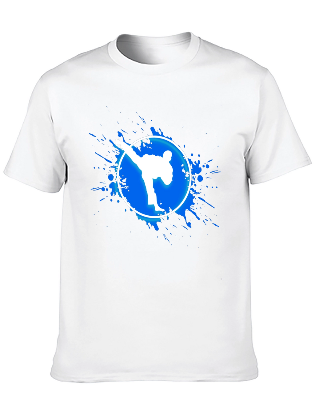 Martial Arts Kick Graphic Tee - Black Cotton T-Shirt