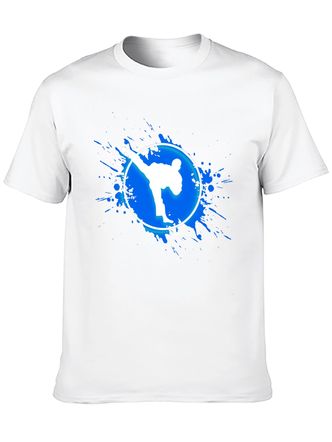 Martial Arts Kick Graphic Tee - Black Cotton T-Shirt