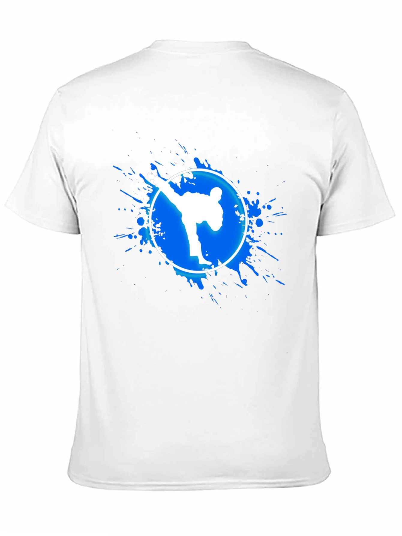 Martial Arts Kick Graphic Tee - Black Cotton T-Shirt