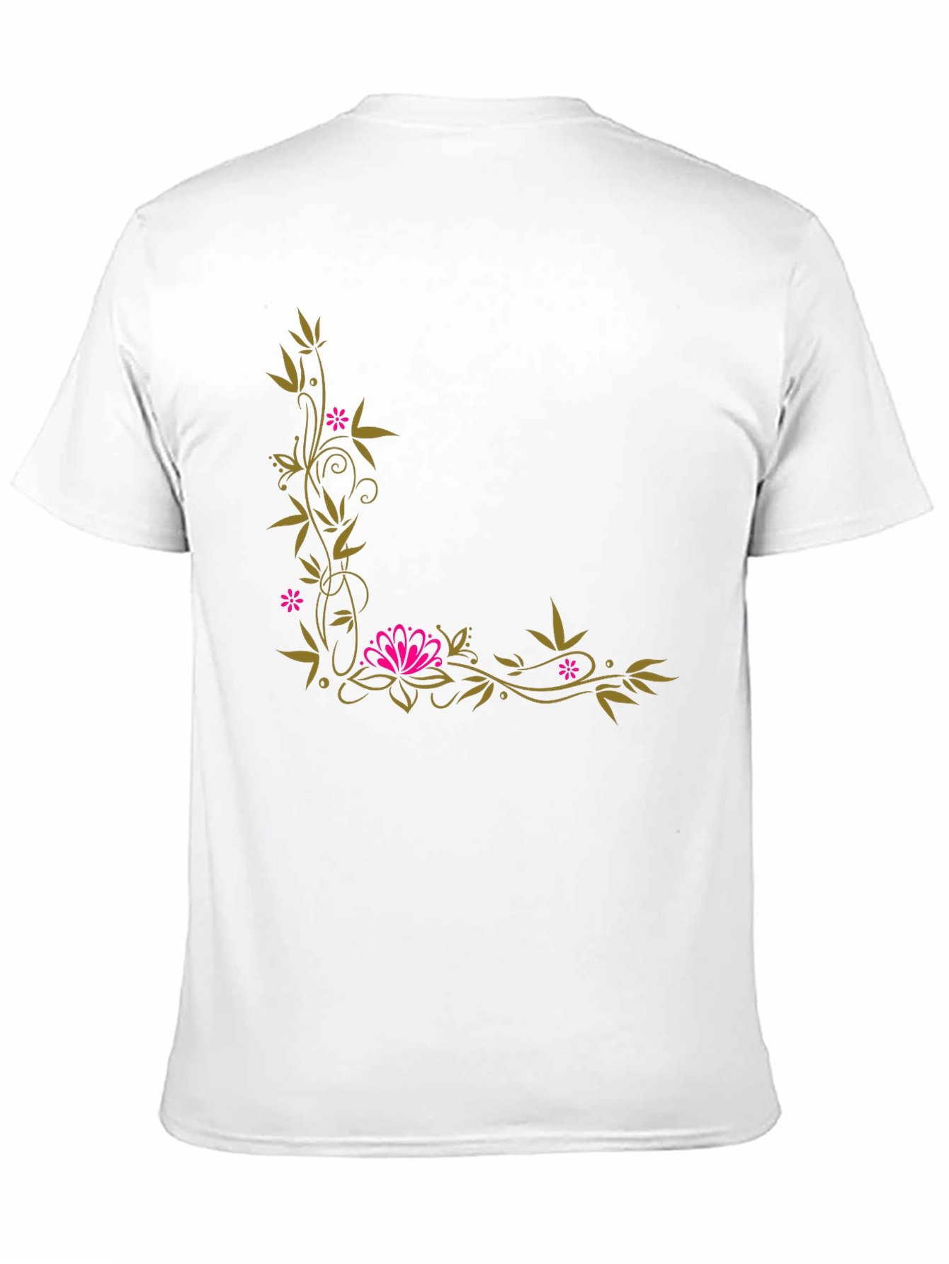 Floral Corner Accent Black T-Shirt