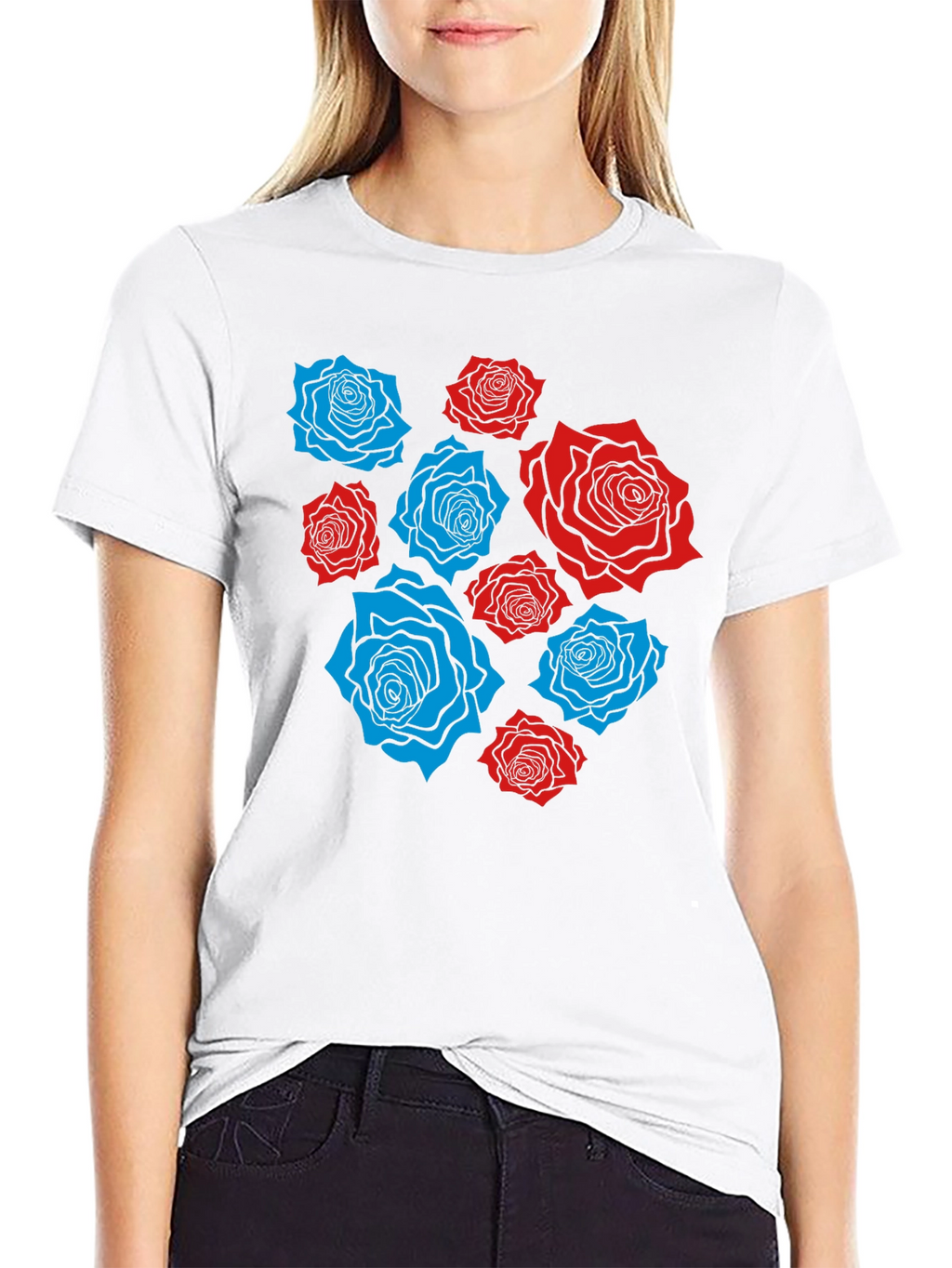 Rose Print T-Shirt - Stylish Casual Wear