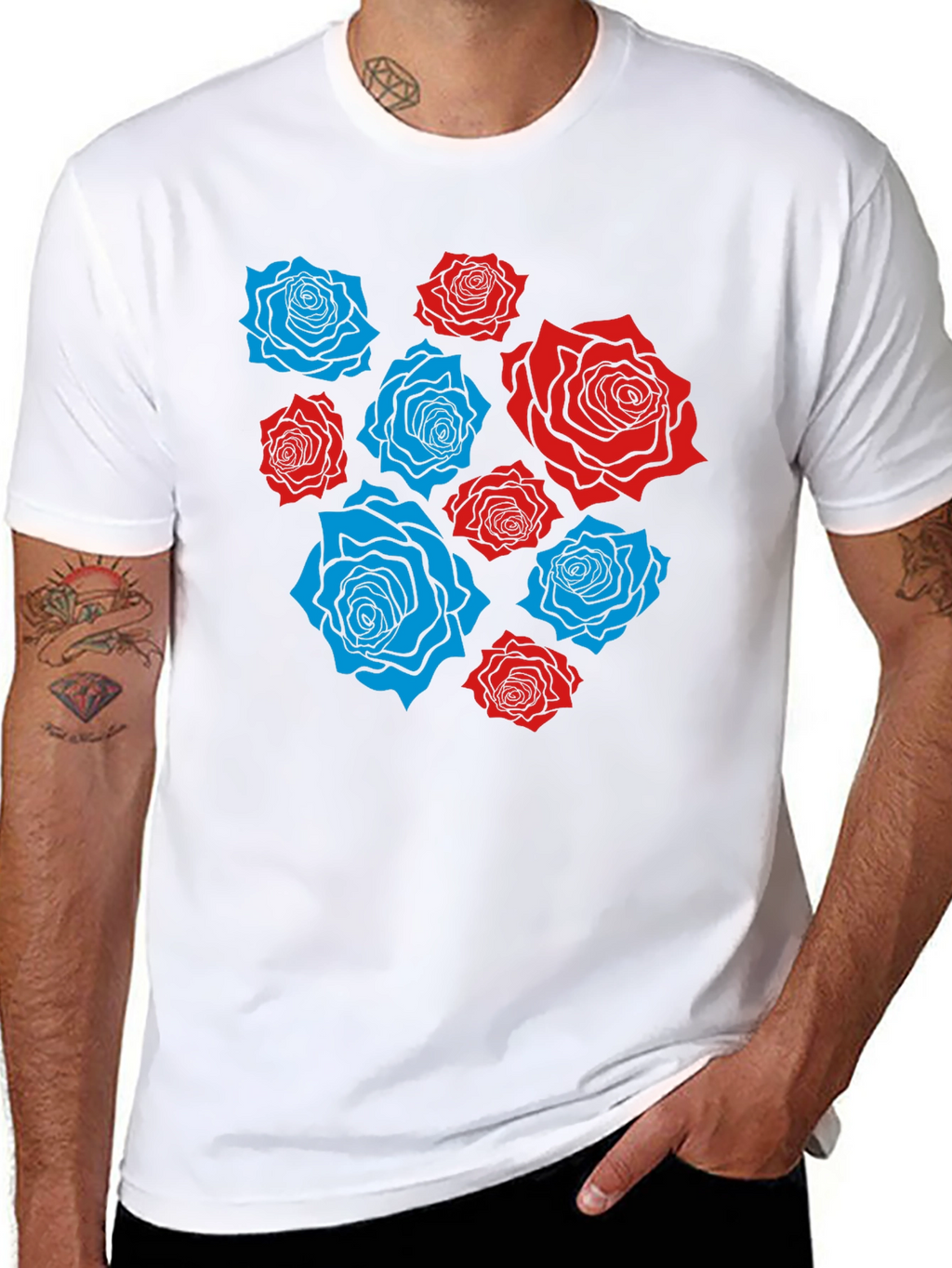 Rose Print T-Shirt - Stylish Casual Wear