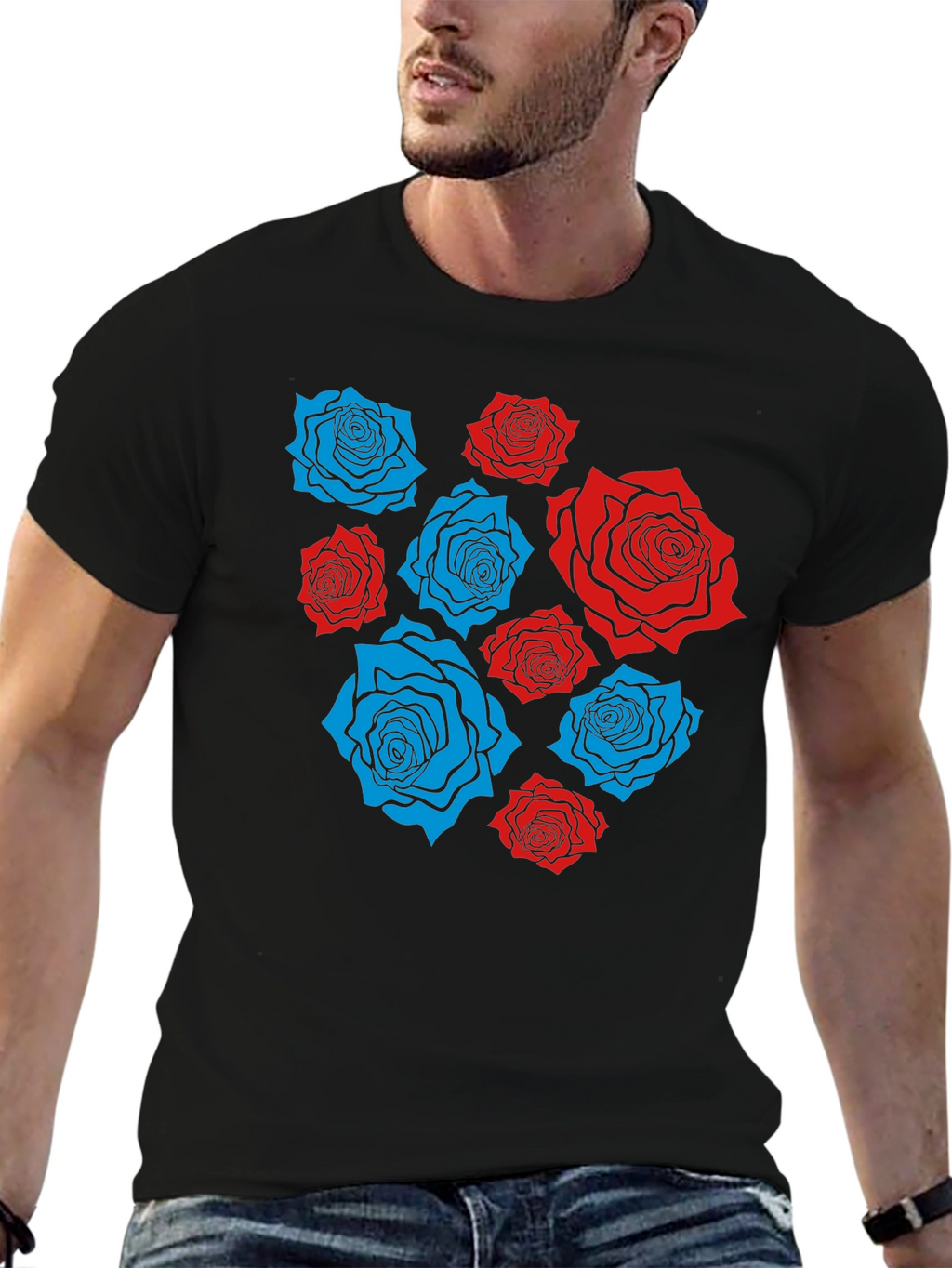 Rose Print T-Shirt - Stylish Casual Wear