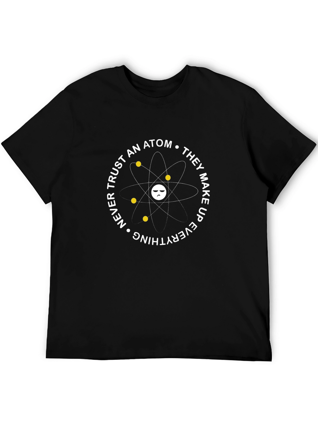 Funny Science Atom Graphic T-Shirt - Black