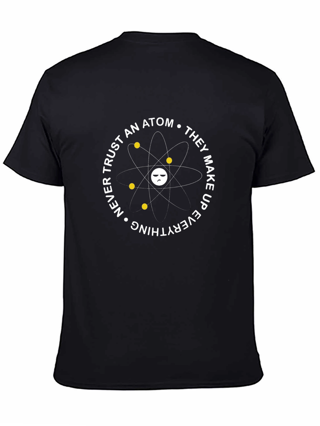 Funny Science Atom Graphic T-Shirt - Black