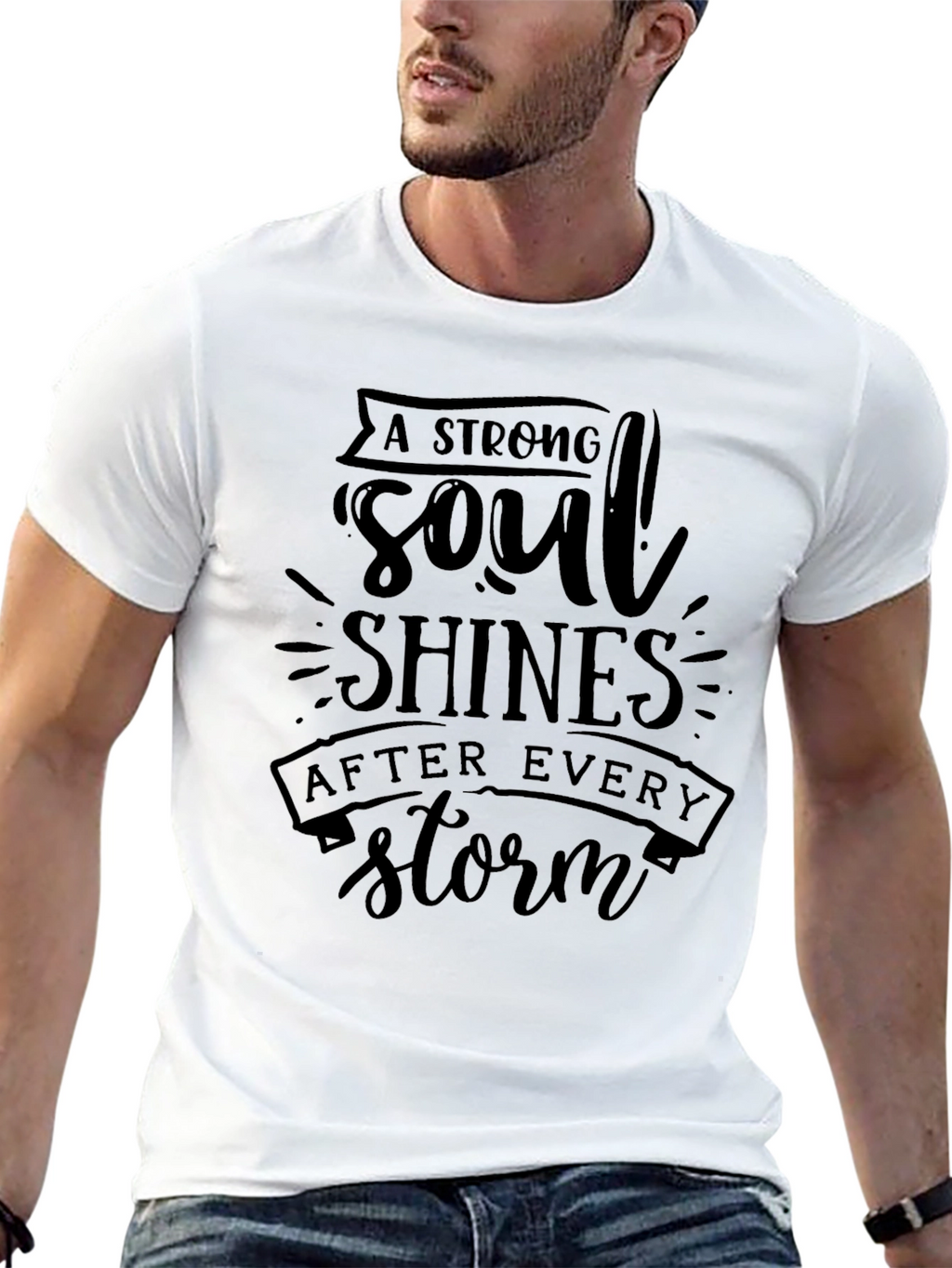 Strong Soul Shines Black T-Shirt