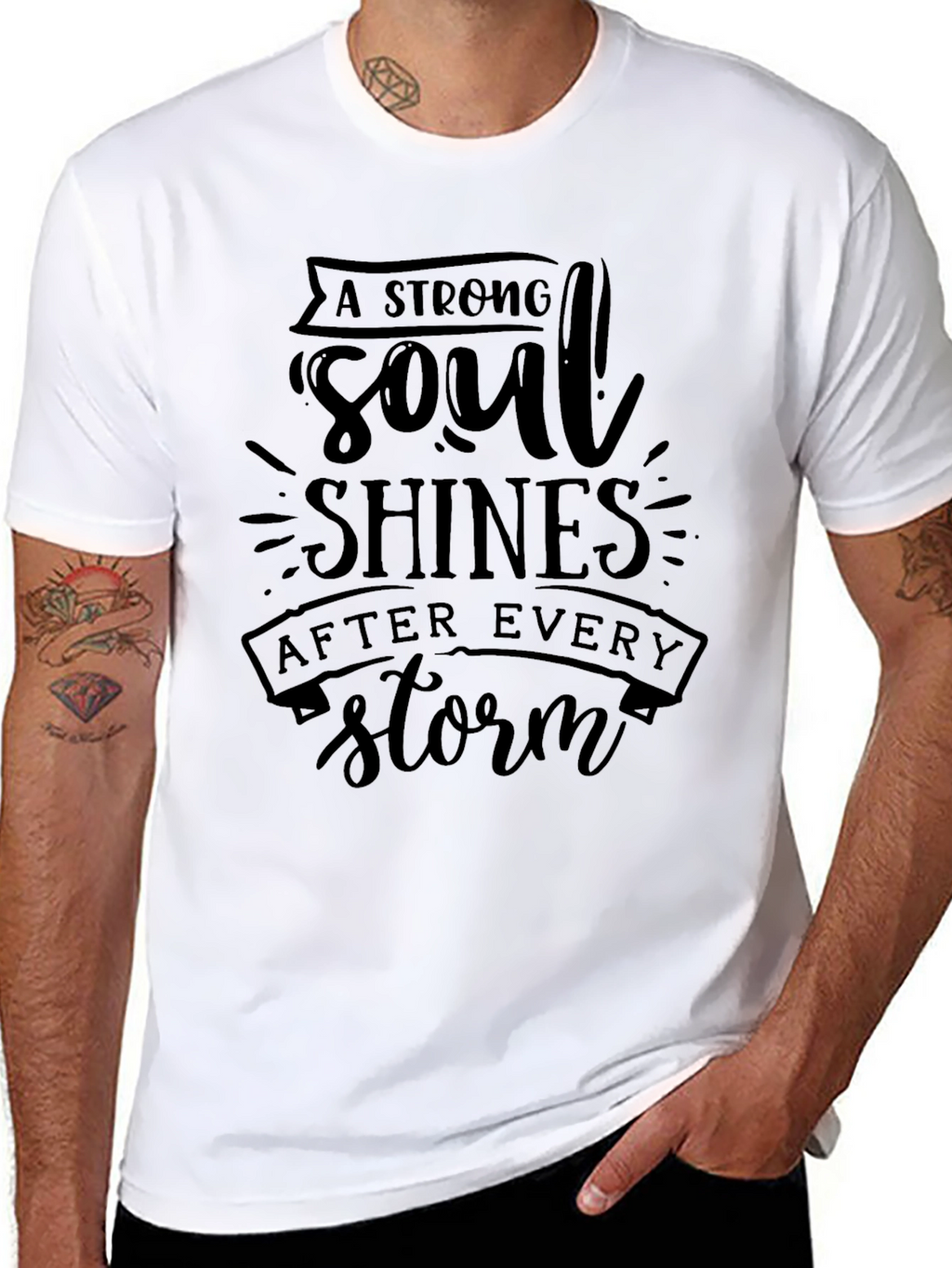 Strong Soul Shines Black T-Shirt