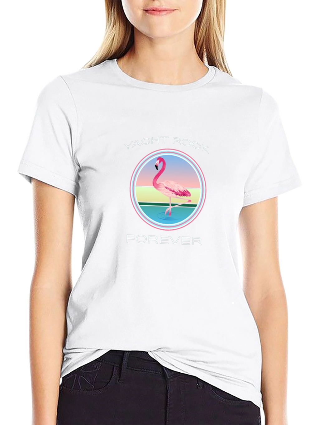 Yacht Rock Forever Flamingo Graphic T-Shirt