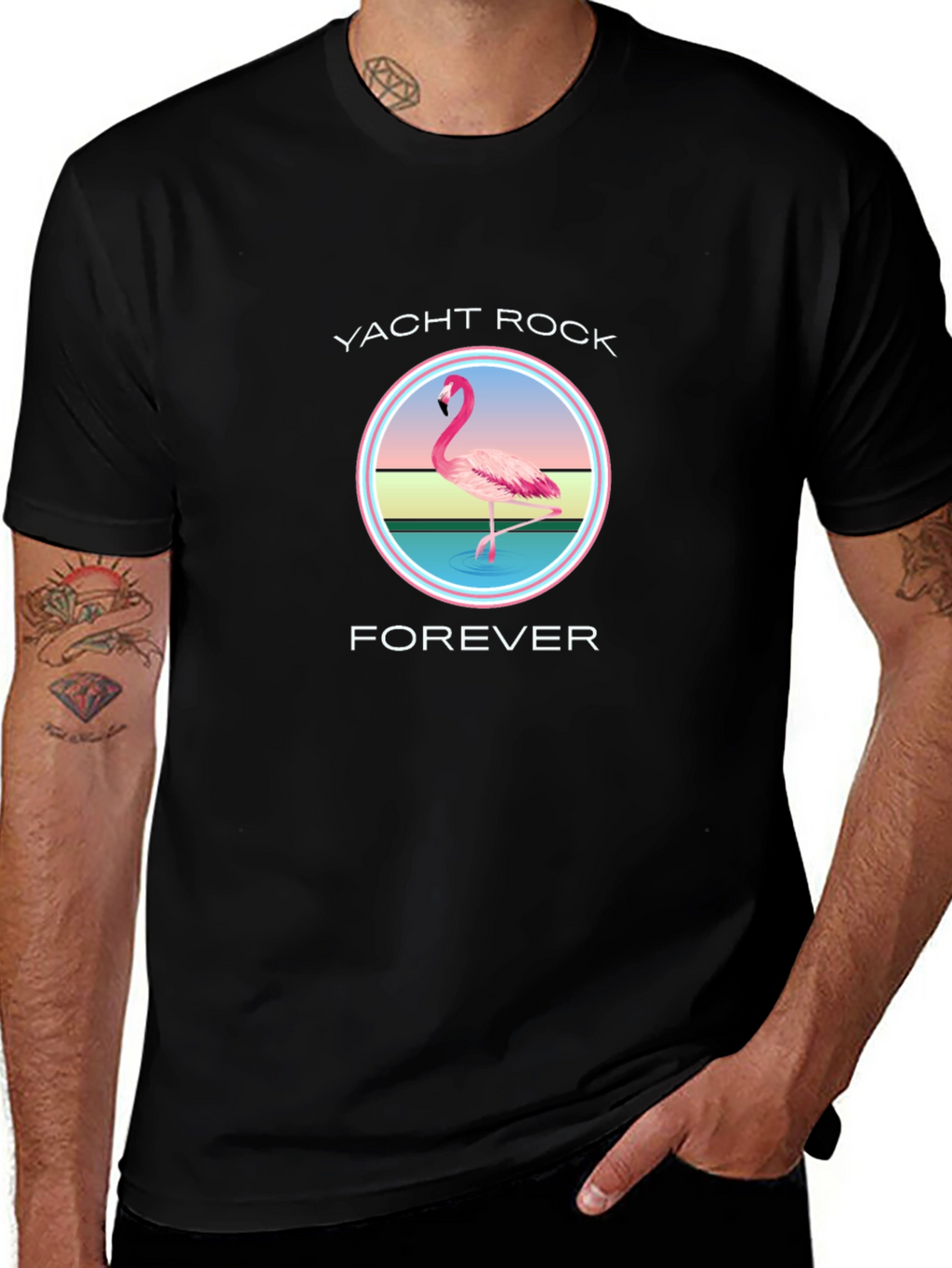 Yacht Rock Forever Flamingo Graphic T-Shirt